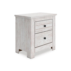 Family Deals Furniture - Ashley Furniture - Makidern Bedroom - Two Drawer Night Stand / Whitewash - PCB1171-92