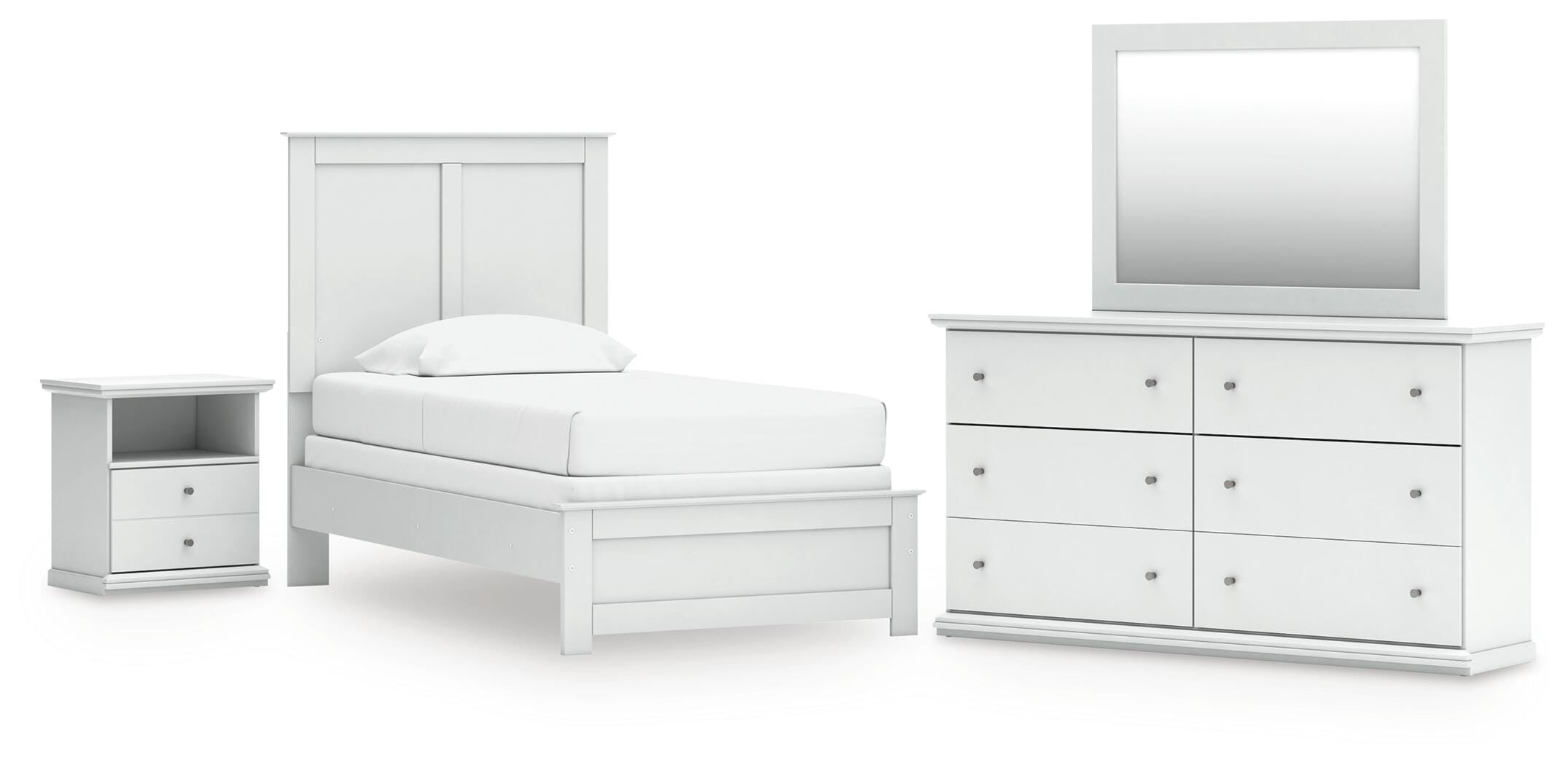 Family Deals Furniture - Ashley Furniture - Bostwick Shoals Twin Panel Bed, Dresser, Mirror and Nightstand - Twin Panel Bed, Dresser, Mirror and Nightstand - B139B60