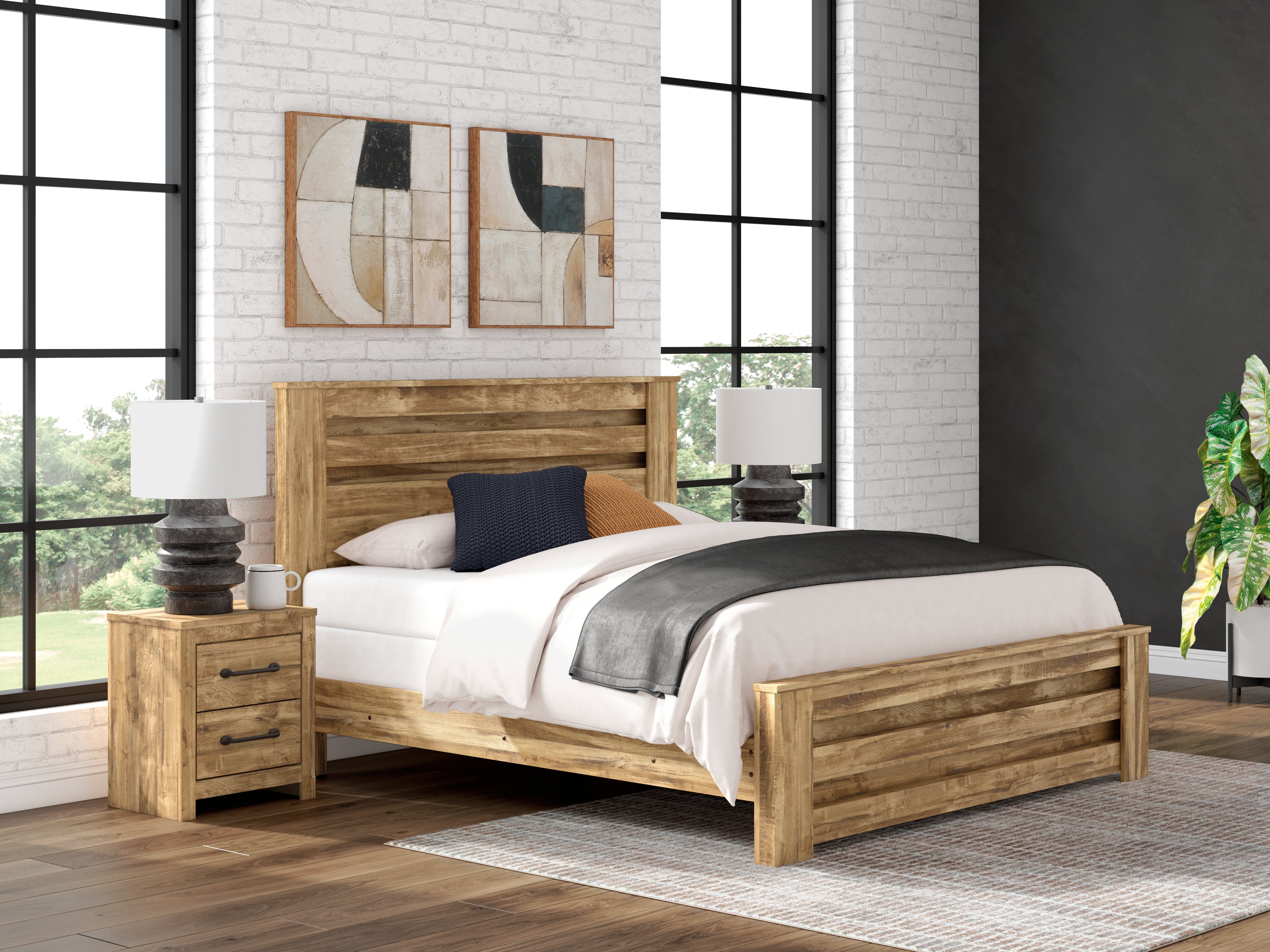 Family Deals Furniture - Ashley Furniture - Maystonna Bedroom - King Panel Bed / Brown - PCB1580B7