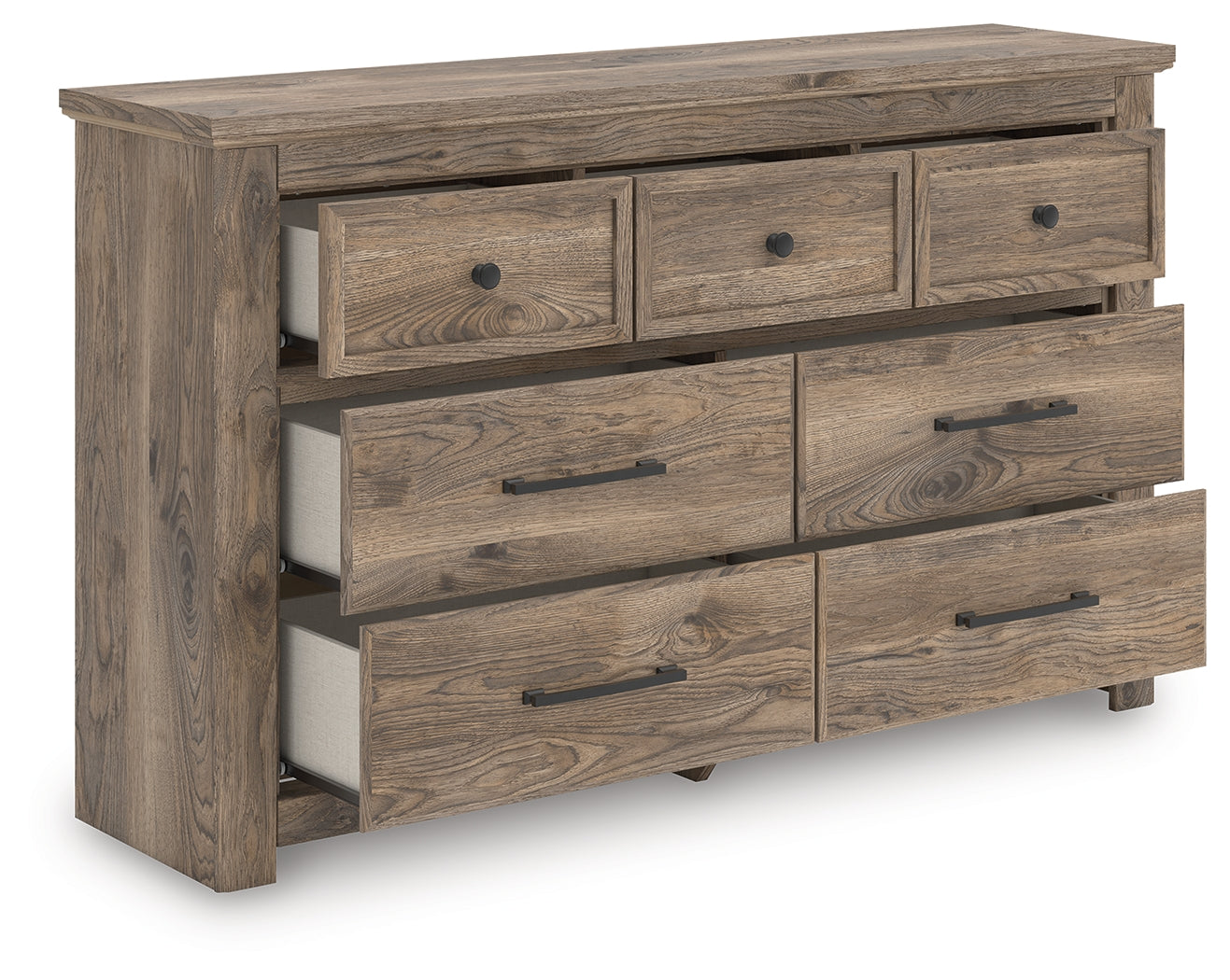Family Deals Furniture - Ashley Furniture - Rusticott Bedroom - Seven Drawer Dresser / Brown - PCB2260-31