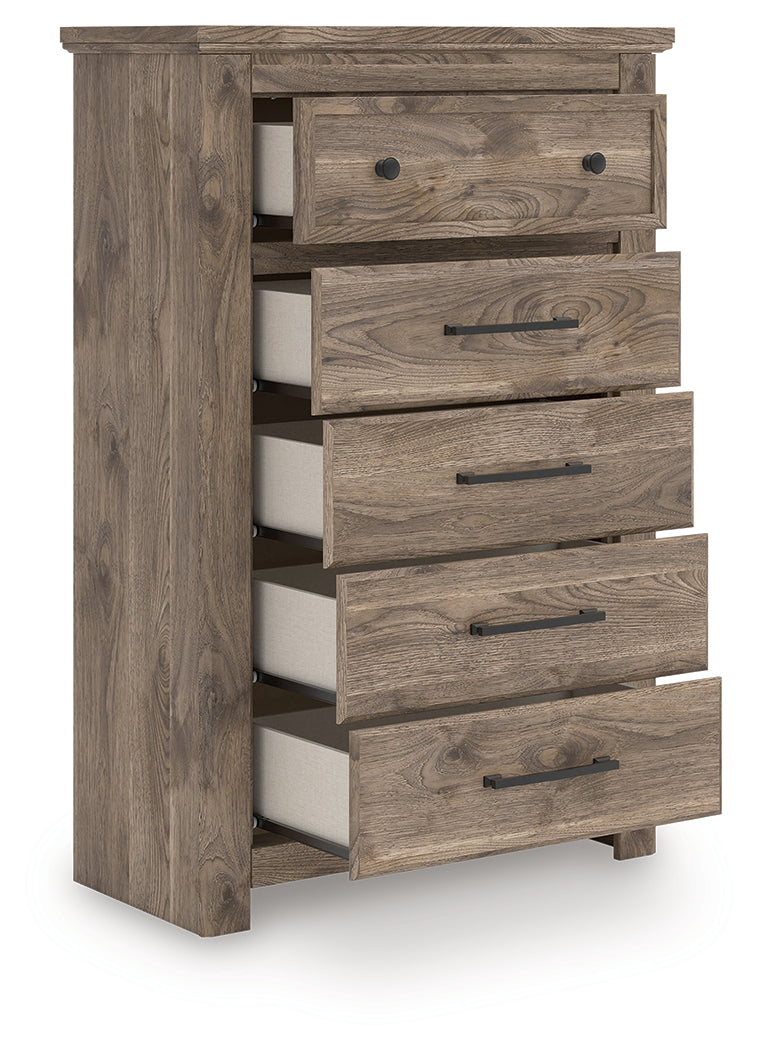 Family Deals Furniture - Ashley Furniture - Rusticott Bedroom - Five Drawer Chest / Brown - PCB2260-46