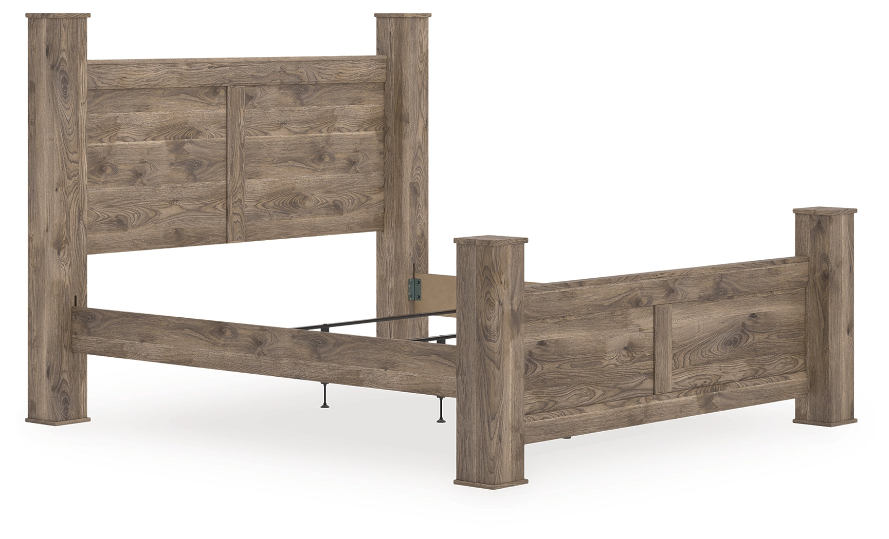 Family Deals Furniture - Ashley Furniture - Rusticott Bedroom - King Poster Bed / Brown - PCB2260B7