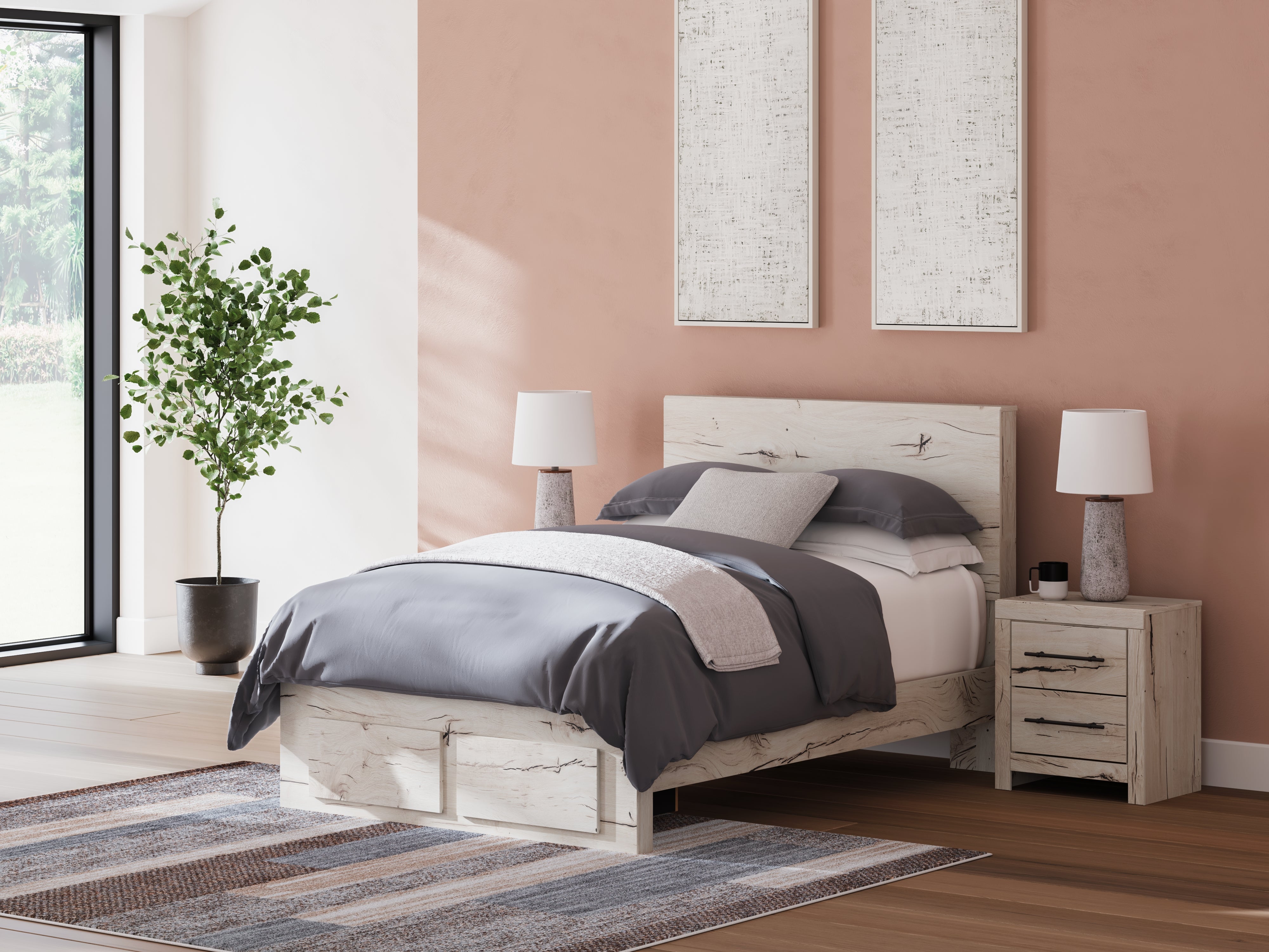 Family Deals Furniture - Ashley Furniture - Lawroy Bedroom - Full Panel Storage Bed / Light Natural - B2310B20