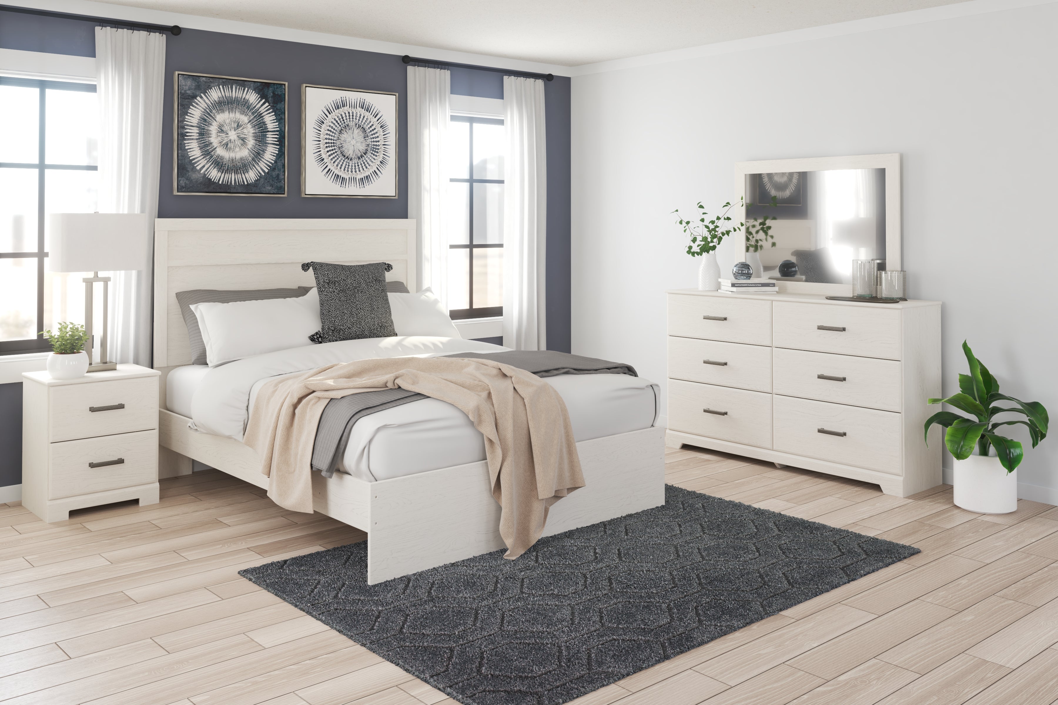 Family Deals Furniture - Ashley Furniture - Stelsie Bedroom - Queen Panel Bed / White - B2588B2