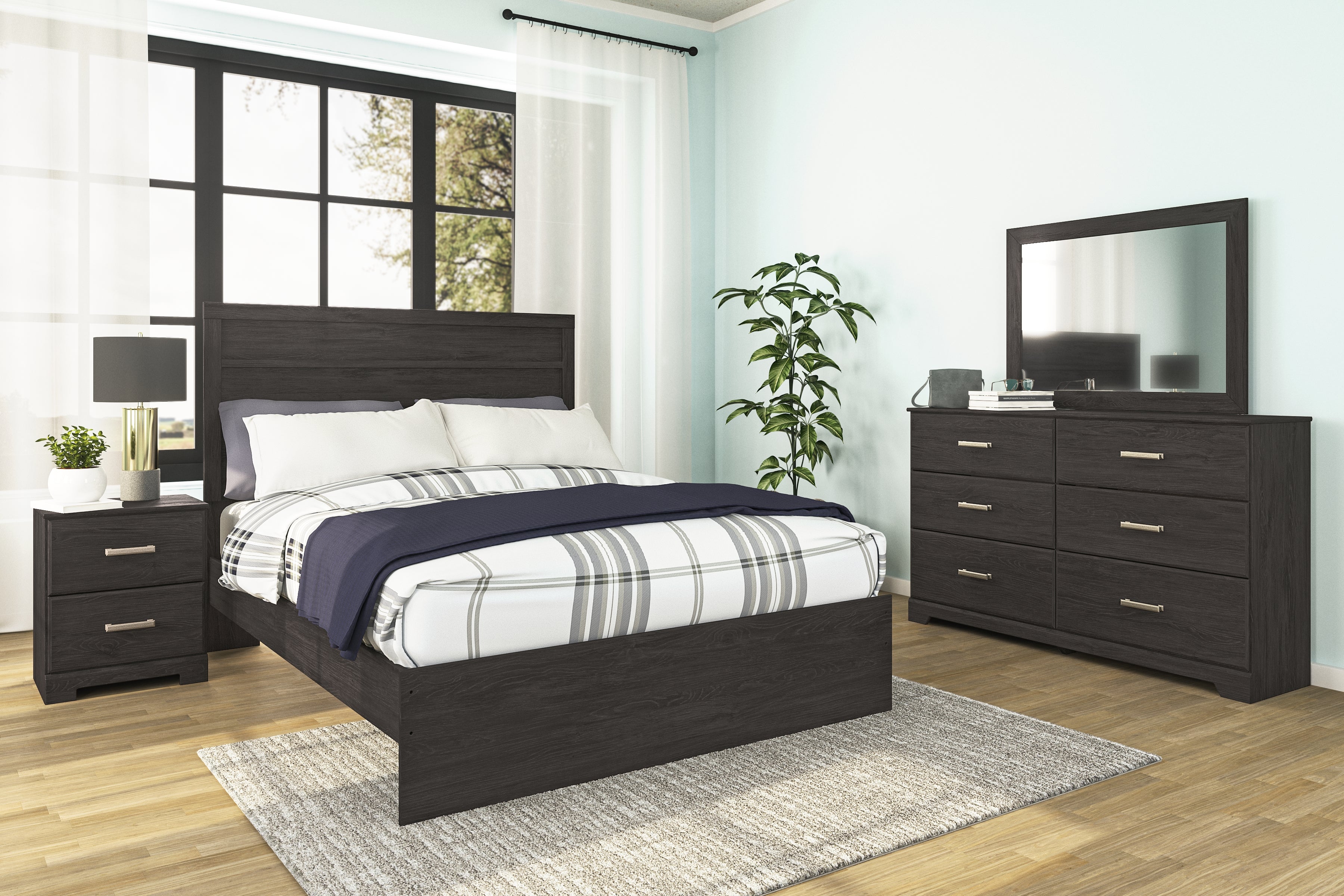 Family Deals Furniture - Ashley Furniture - Belachime Bedroom - Queen Panel Bed / Charcoal - B2589B2