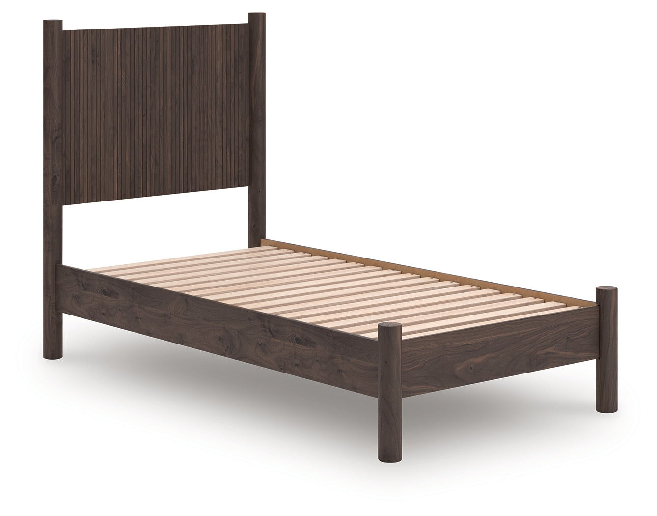 Family Deals Furniture - Ashley Furniture - Pamytta Bedroom - Twin Panel Platform Bed / Brown - PCB2614B2