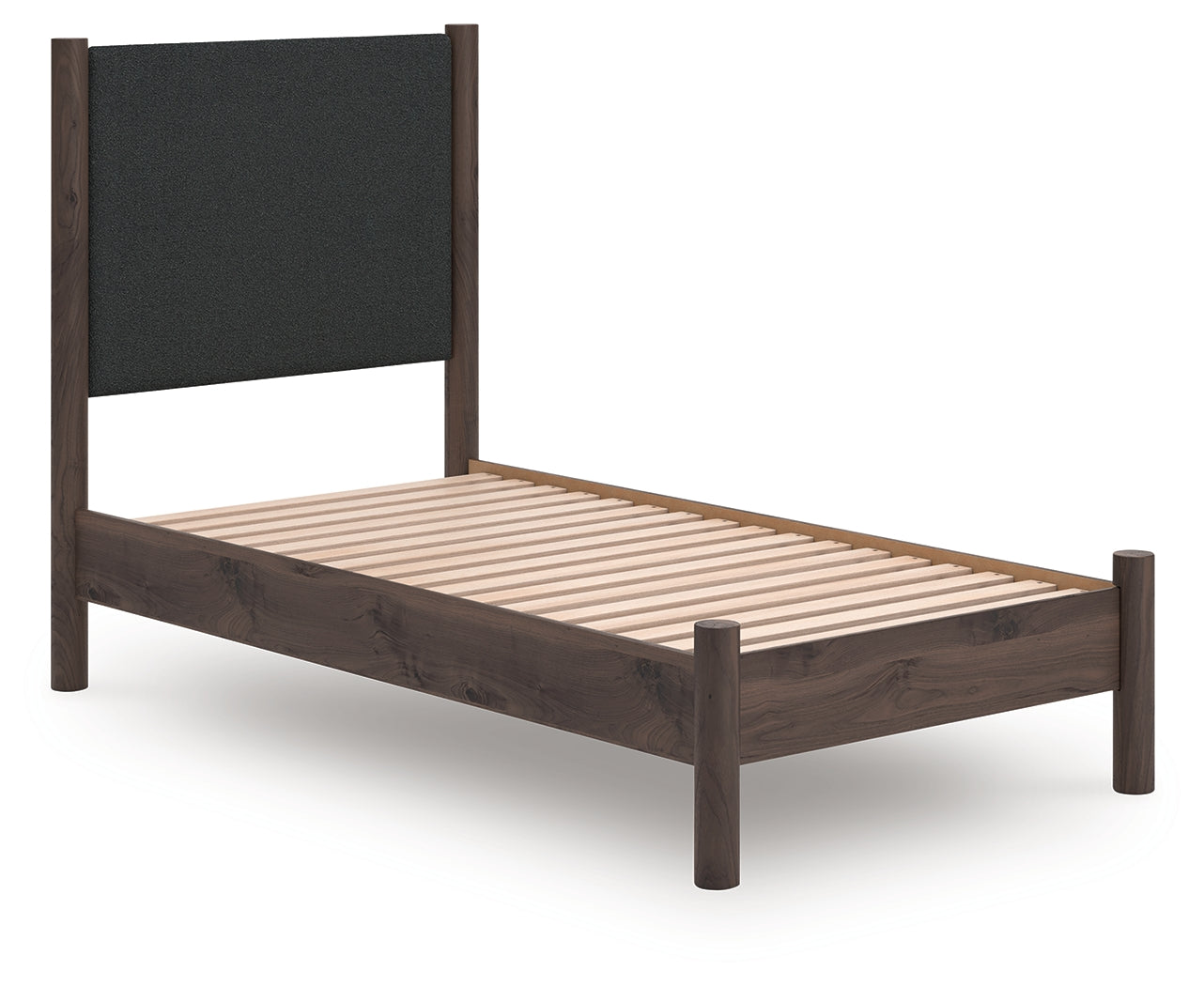 Family Deals Furniture - Ashley Furniture - Pamytta Bedroom - Twin Upholstered Panel Platform Bed / Brown - PCB2614B8