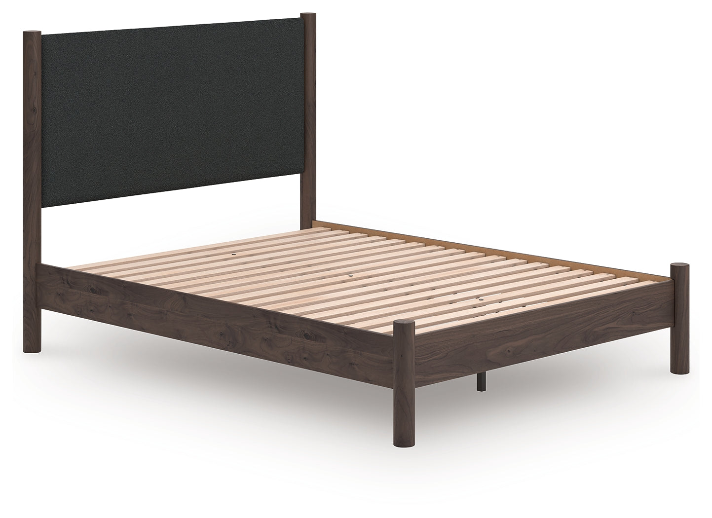 Family Deals Furniture - Ashley Furniture - Pamytta Bedroom - Queen Upholstered Panel Platform Bed / Brown - PCB2614B12
