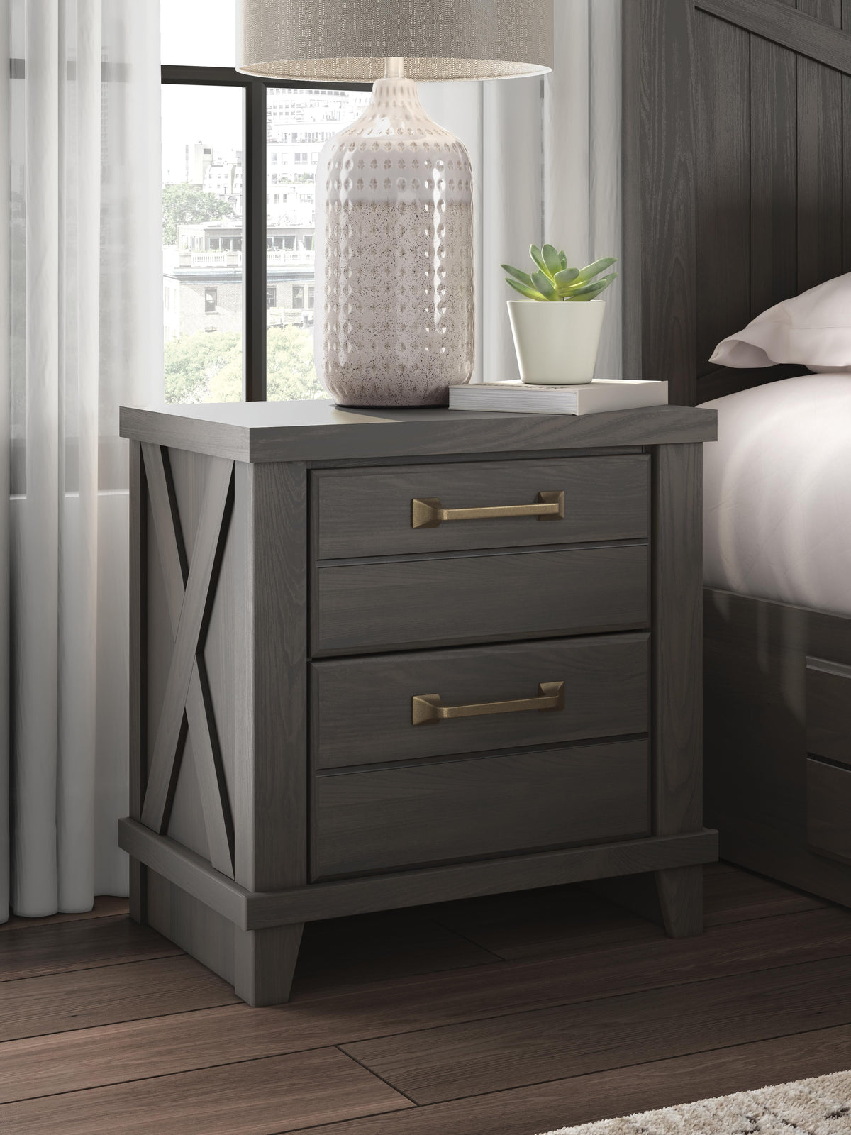 Family Deals Furniture - Ashley Furniture - Vonitta Bay Bedroom - Two Drawer Night Stand - PCB2648-92