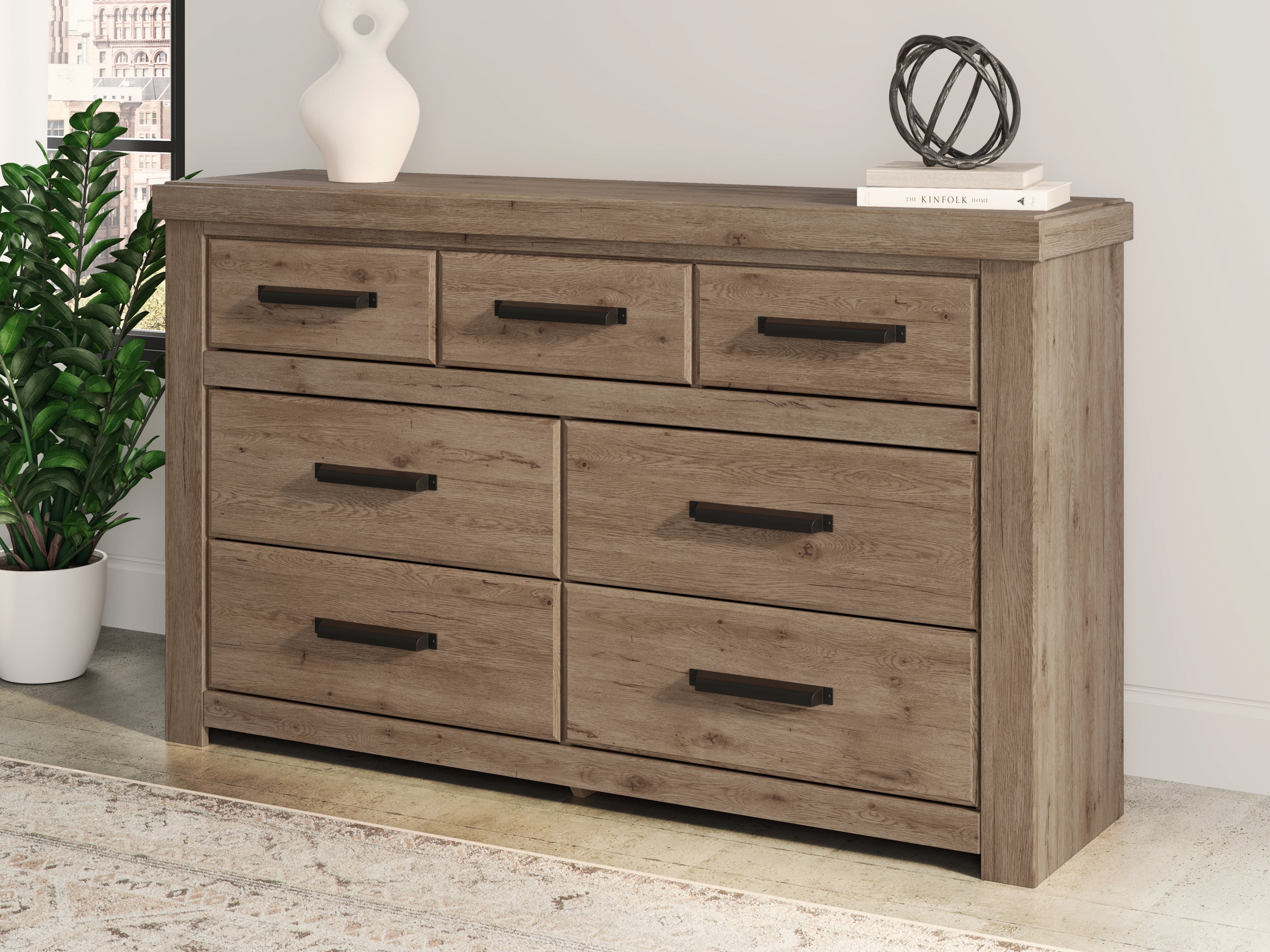 Family Deals Furniture - Ashley Furniture - Oliandon Bedroom - Seven Drawer Dresser / Light Brown - PCB2844-31
