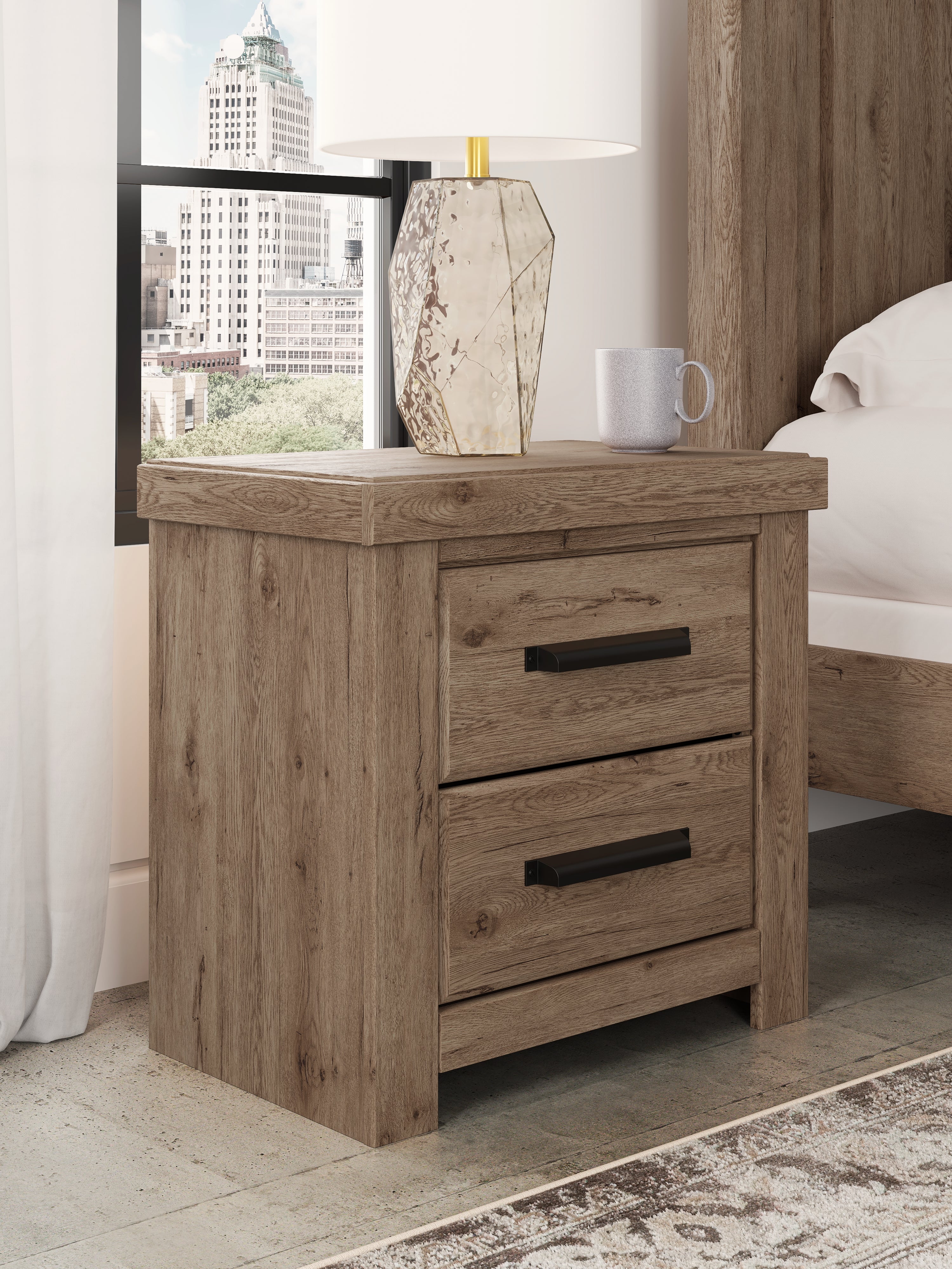 Family Deals Furniture - Ashley Furniture - Oliandon Bedroom - Two Drawer Night Stand / Light Brown - PCB2844-92