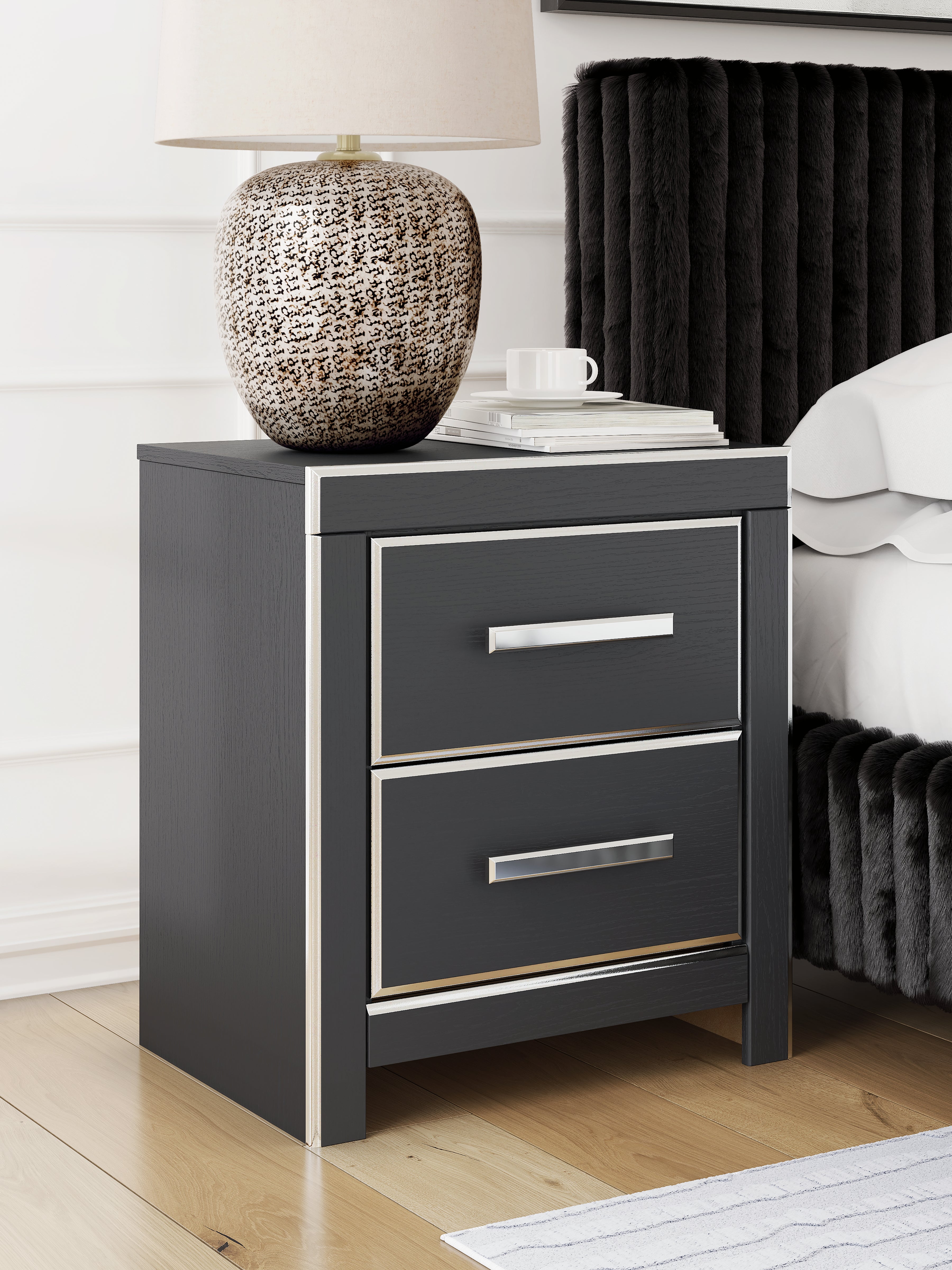 Family Deals Furniture - Ashley Furniture - Zuraleus Bedroom - Two Drawer Night Stand / Black - PCB3380-92