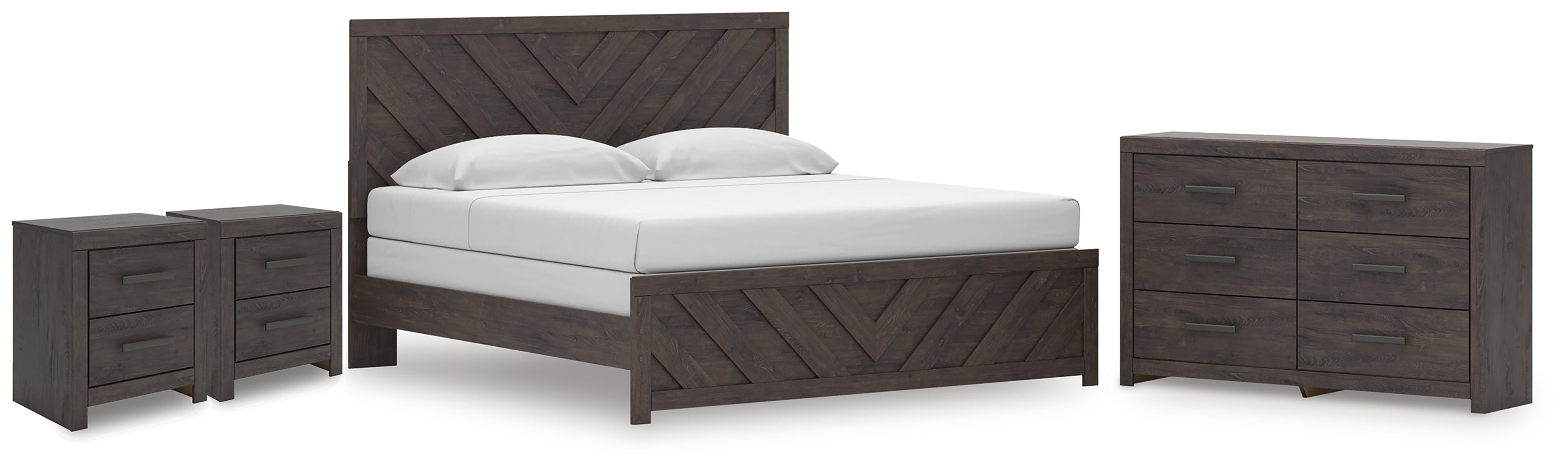 Family Deals Furniture - Ashley Furniture - Prendonea King Panel Bed, Dresser and 2 Nightstands - King Panel Bed, Dresser and 2 Nightstands - B3789B13