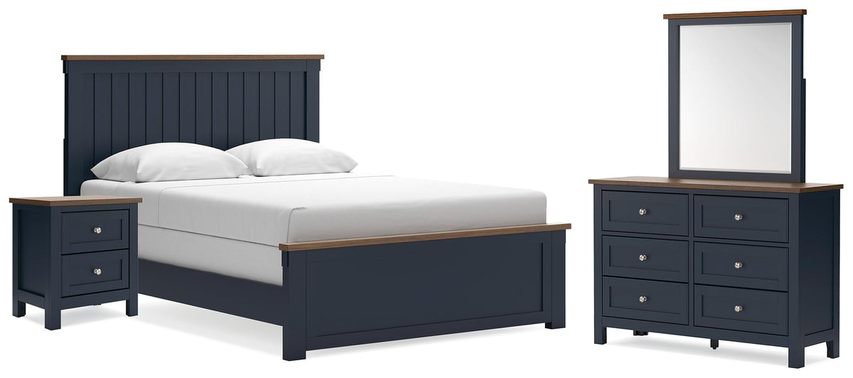 Family Deals Furniture - Ashley Furniture - Landocken Queen Panel Bed, Dresser, Mirror and Nightstand - Queen Panel Bed, Dresser, Mirror and Nightstand - B414B18