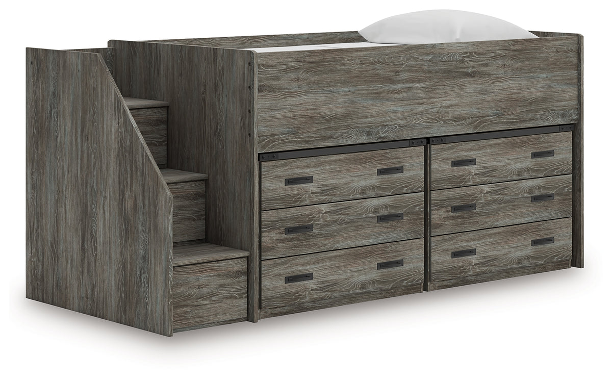 Family Deals Furniture - Ashley Furniture - Frandern Twin Loft Bed with Drawer Storage - Twin Loft Bed with Drawer Storage / Warm Gray - B4480B26