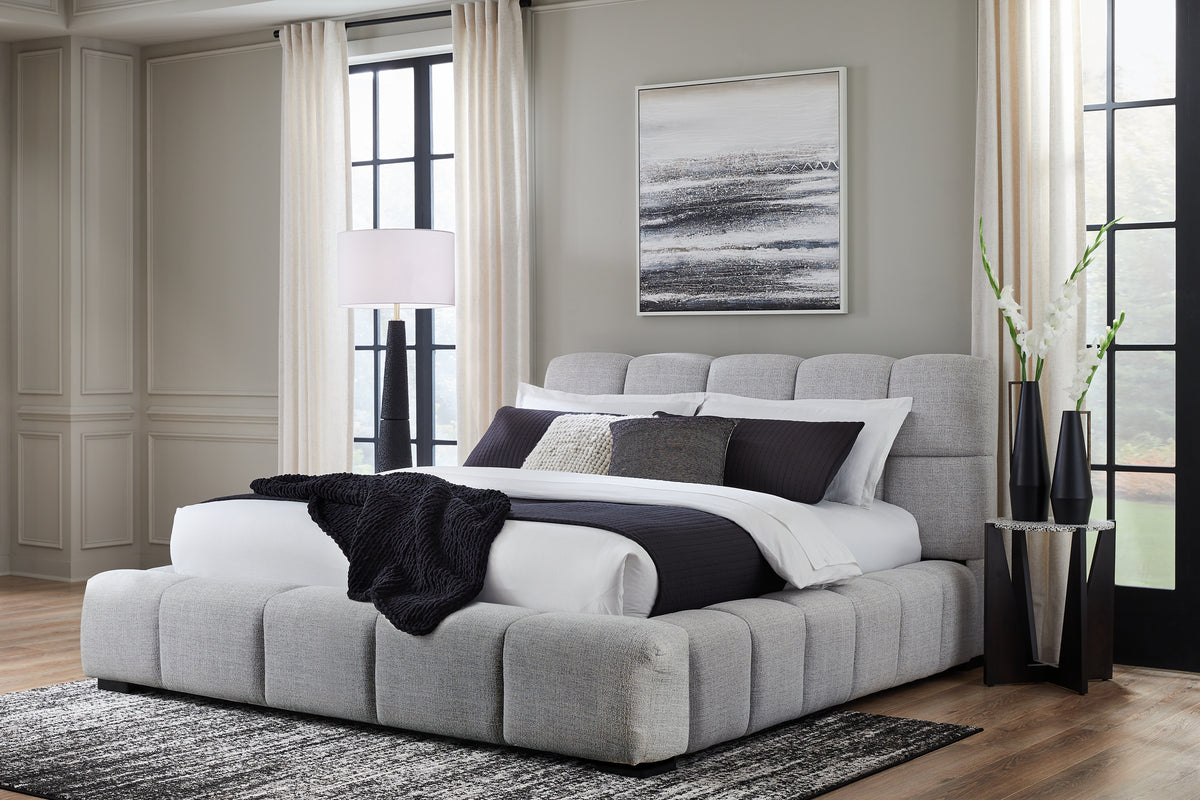 Family Deals Furniture - Ashley Furniture - Grendusk Bedroom - Queen Upholstered Bed / Light Gray - PCB584B1