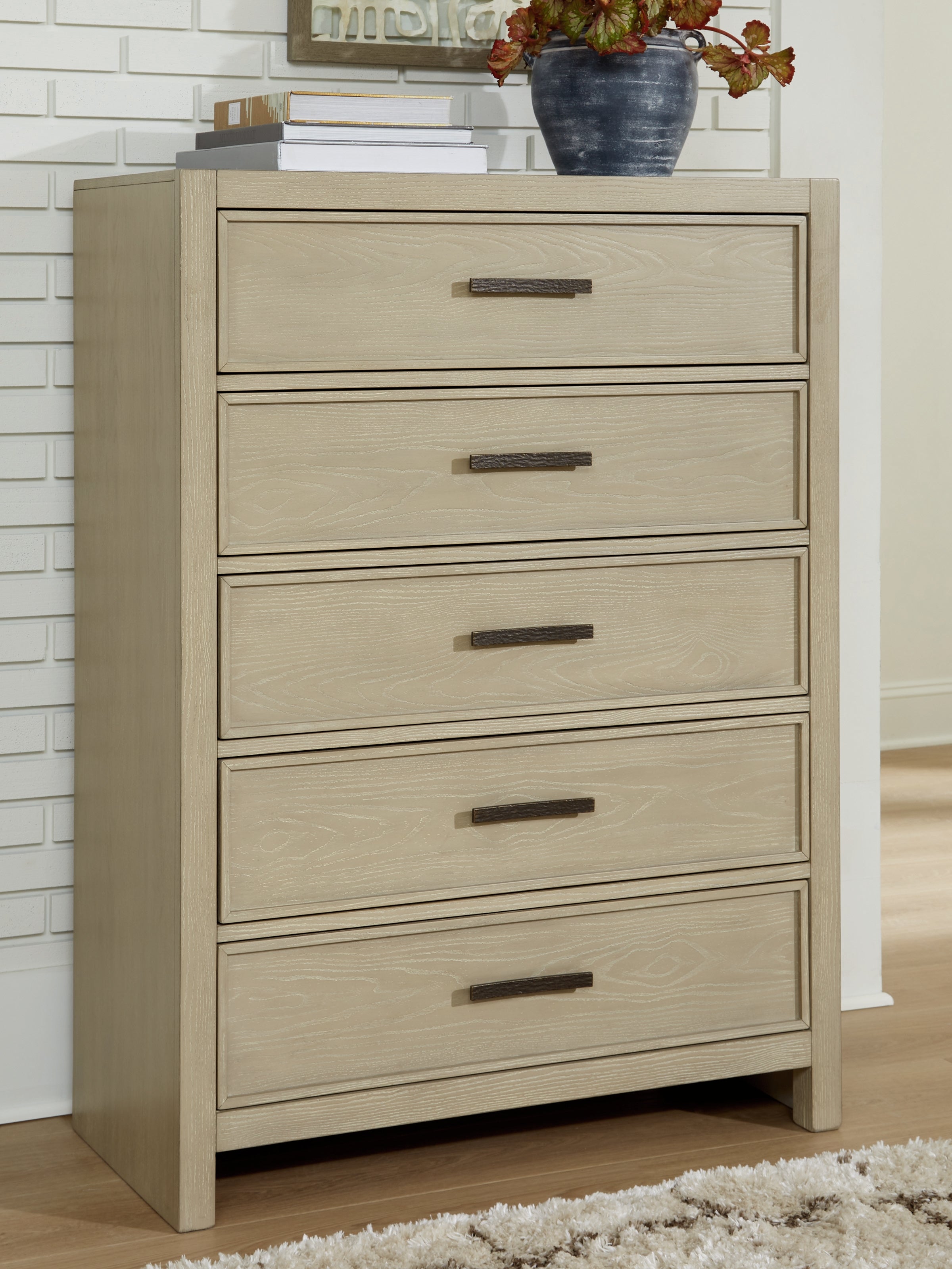 Family Deals Furniture - Ashley Furniture - Calmoro Bedroom - Five Drawer Chest / Gray - B602-46