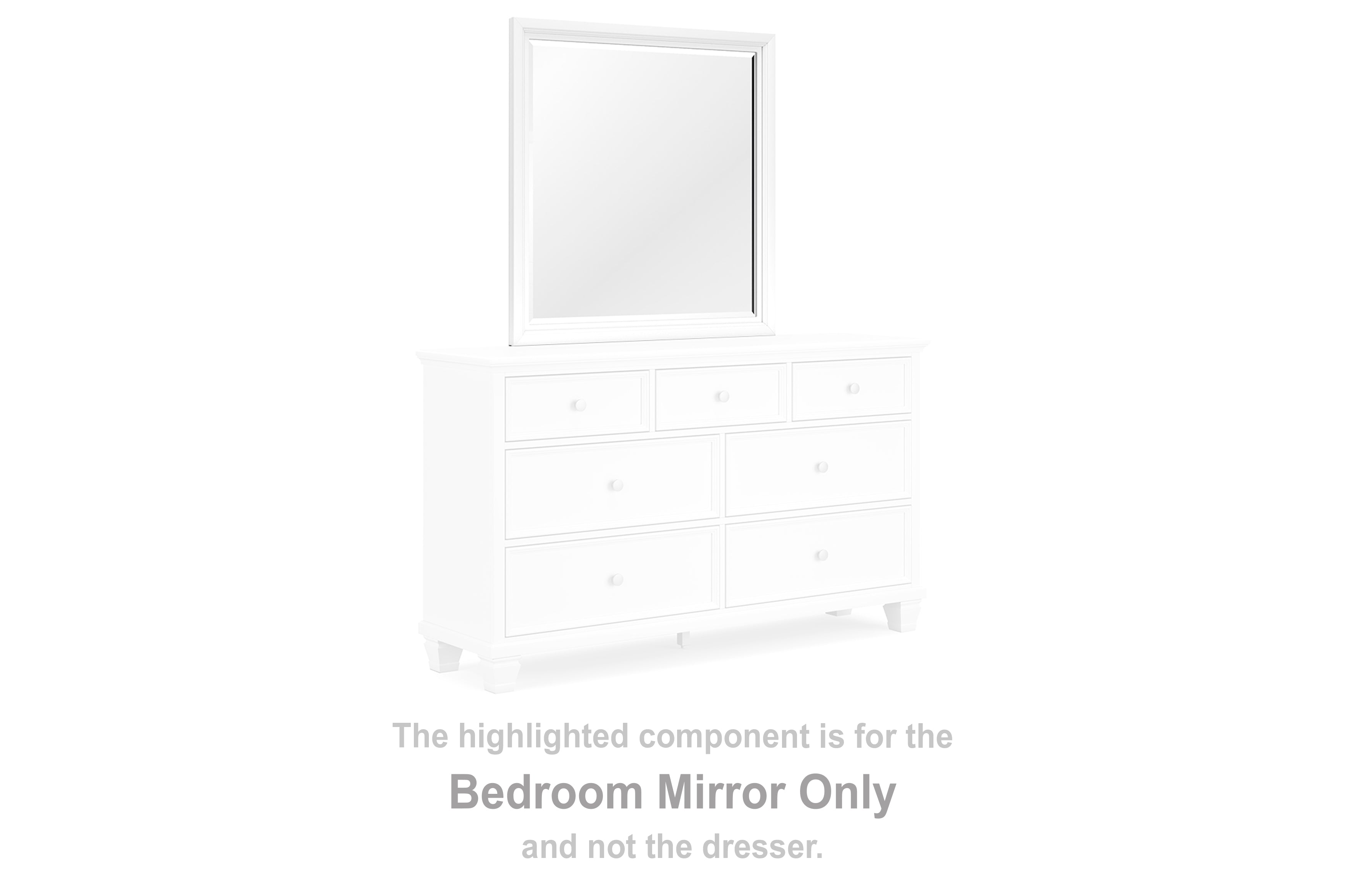 Family Deals Furniture - Ashley Furniture - Fortman Bedroom - Bedroom Mirror / White - B680-36