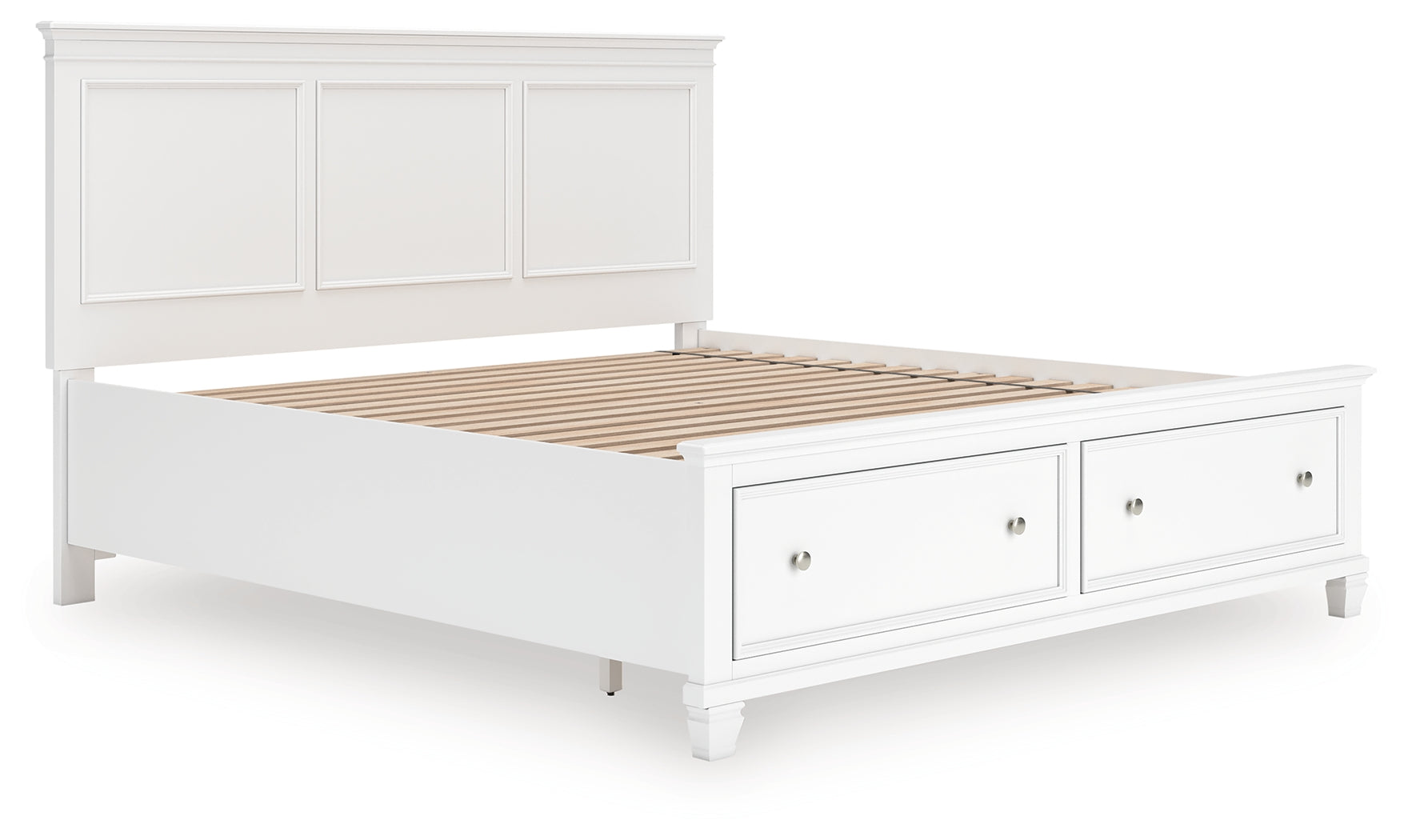 Family Deals Furniture - Ashley Furniture - Fortman Bedroom - King Panel Storage Bed / White - B680B22