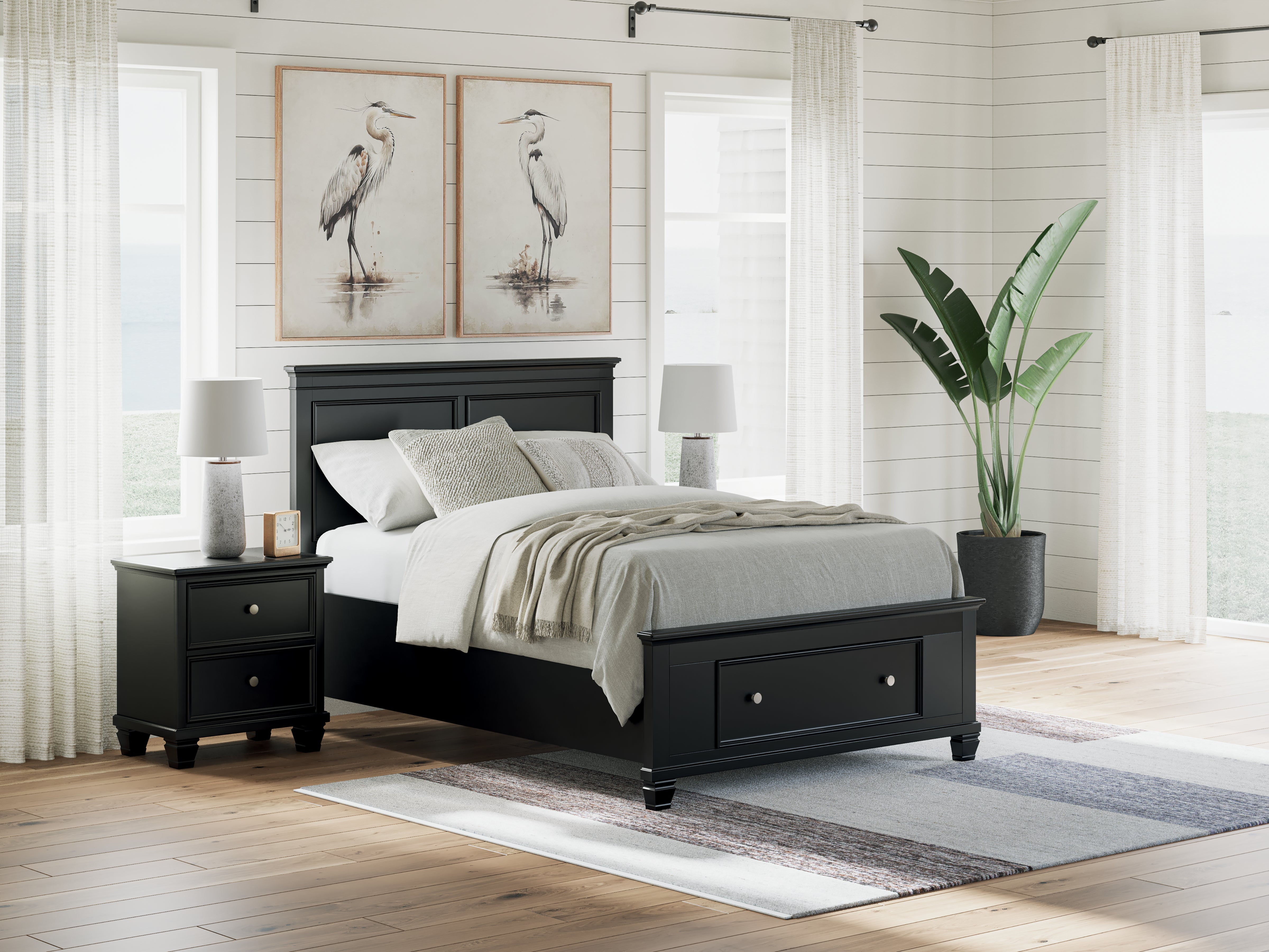 Family Deals Furniture - Ashley Furniture - Lanolee Bedroom - Full Panel Storage Bed / Black - B687B22