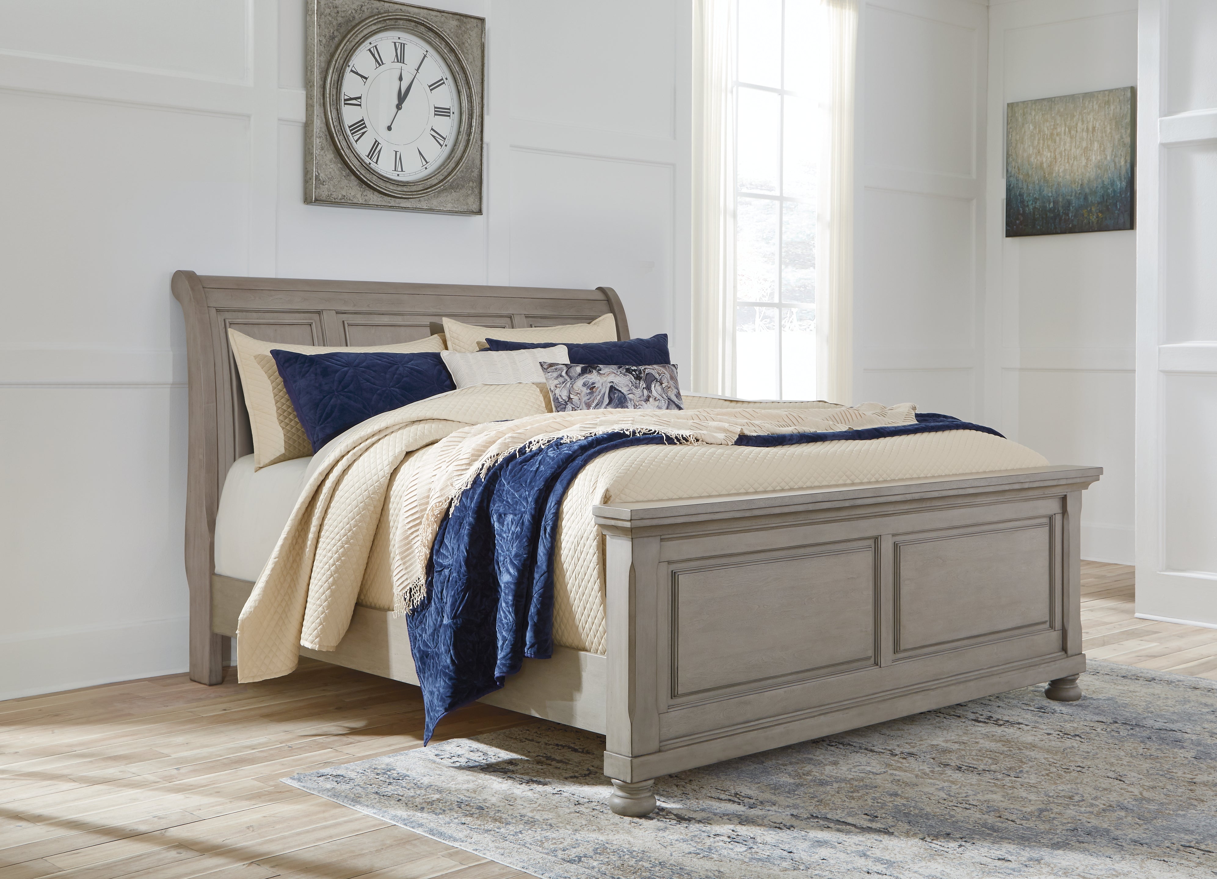 Family Deals Furniture - Ashley Furniture - Lettner Bedroom - Queen Sleigh Bed / Light Gray - B733B32