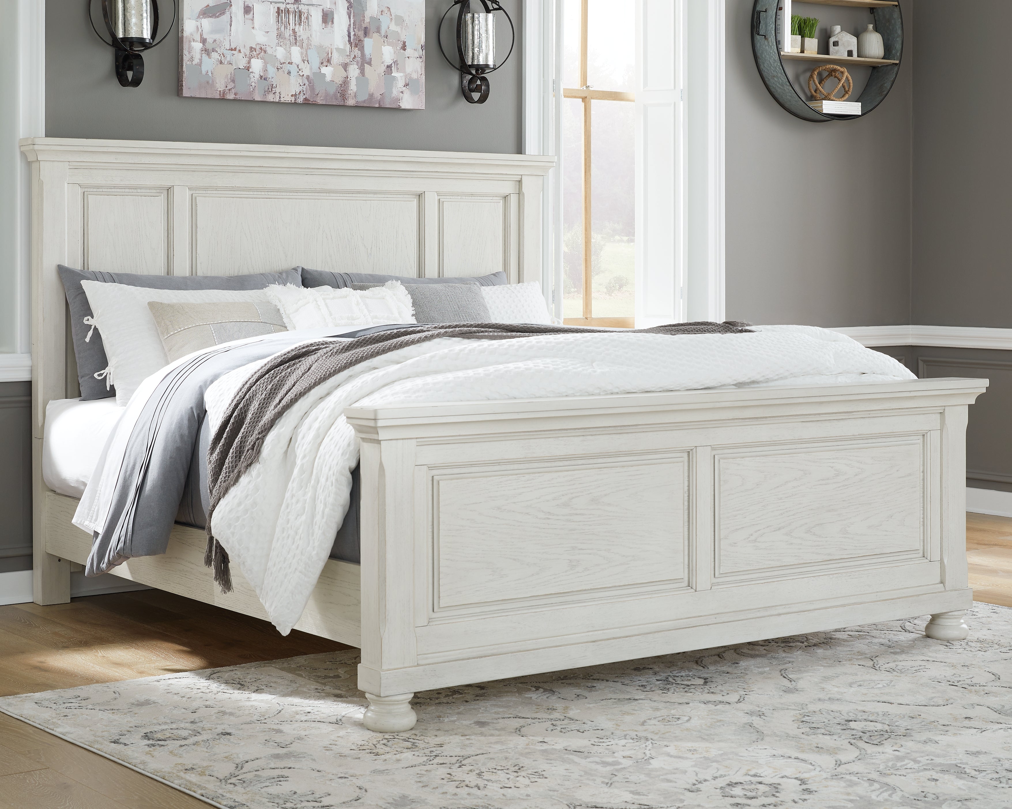 Family Deals Furniture - Ashley Furniture - Robbinsdale Bedroom - California King Panel Bed / Antique White - B742B7