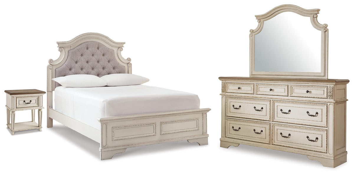 Family Deals Furniture - Ashley Furniture - Realyn King Panel Bed, Dresser, Mirror and Nightstand - King Panel Bed, Dresser, Mirror and Nightstand - B743B78
