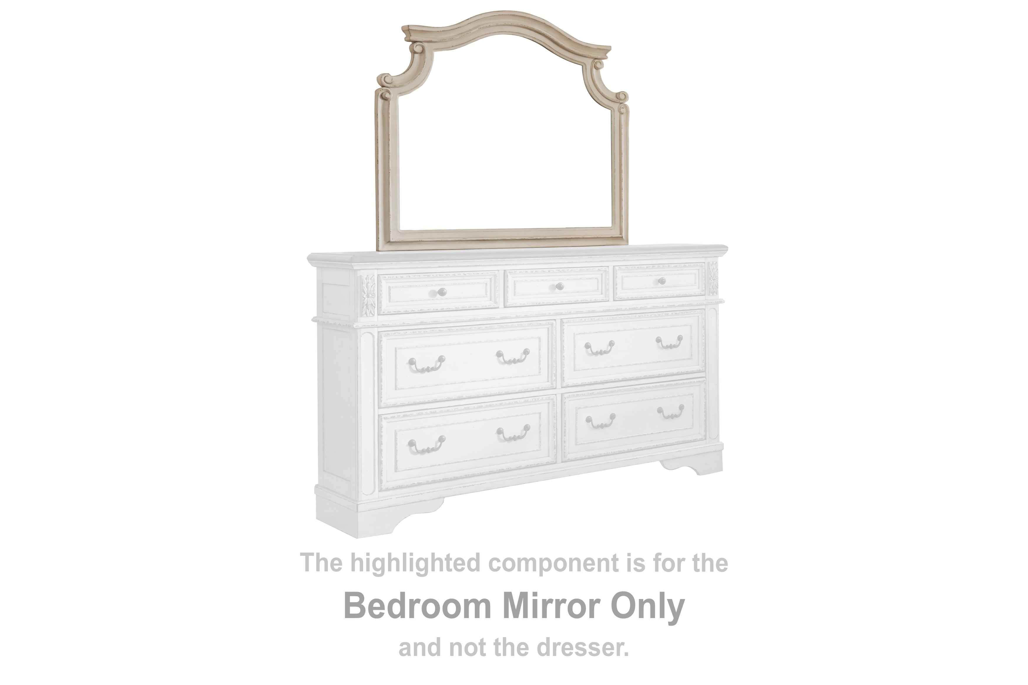 Family Deals Furniture - Ashley Furniture - Realyn Bedroom - Bedroom Mirror / Chipped White - B743-36