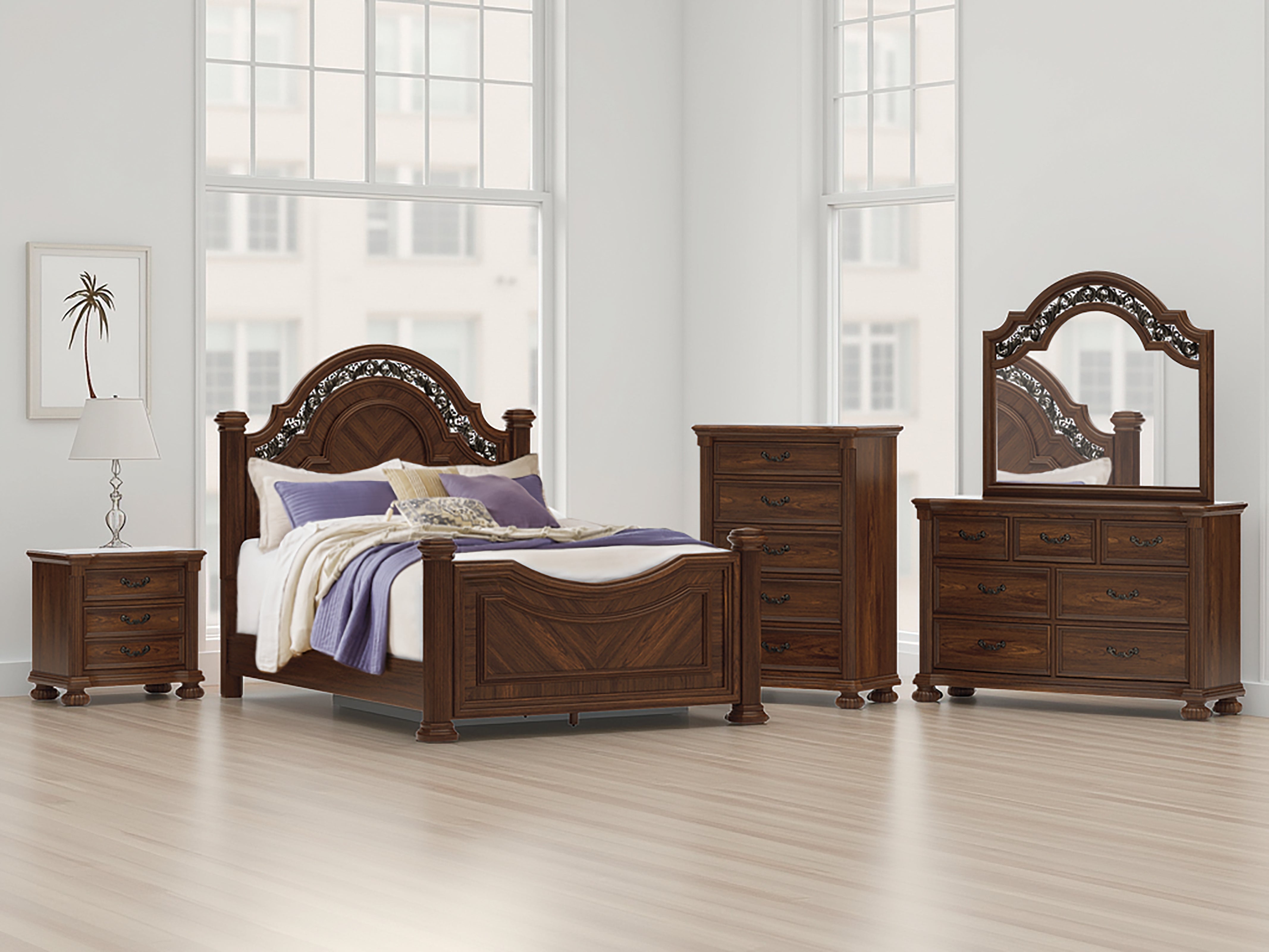 Family Deals Furniture - Ashley Furniture - Lavinton Bedroom - Queen Poster Bed / Brown - B764B5