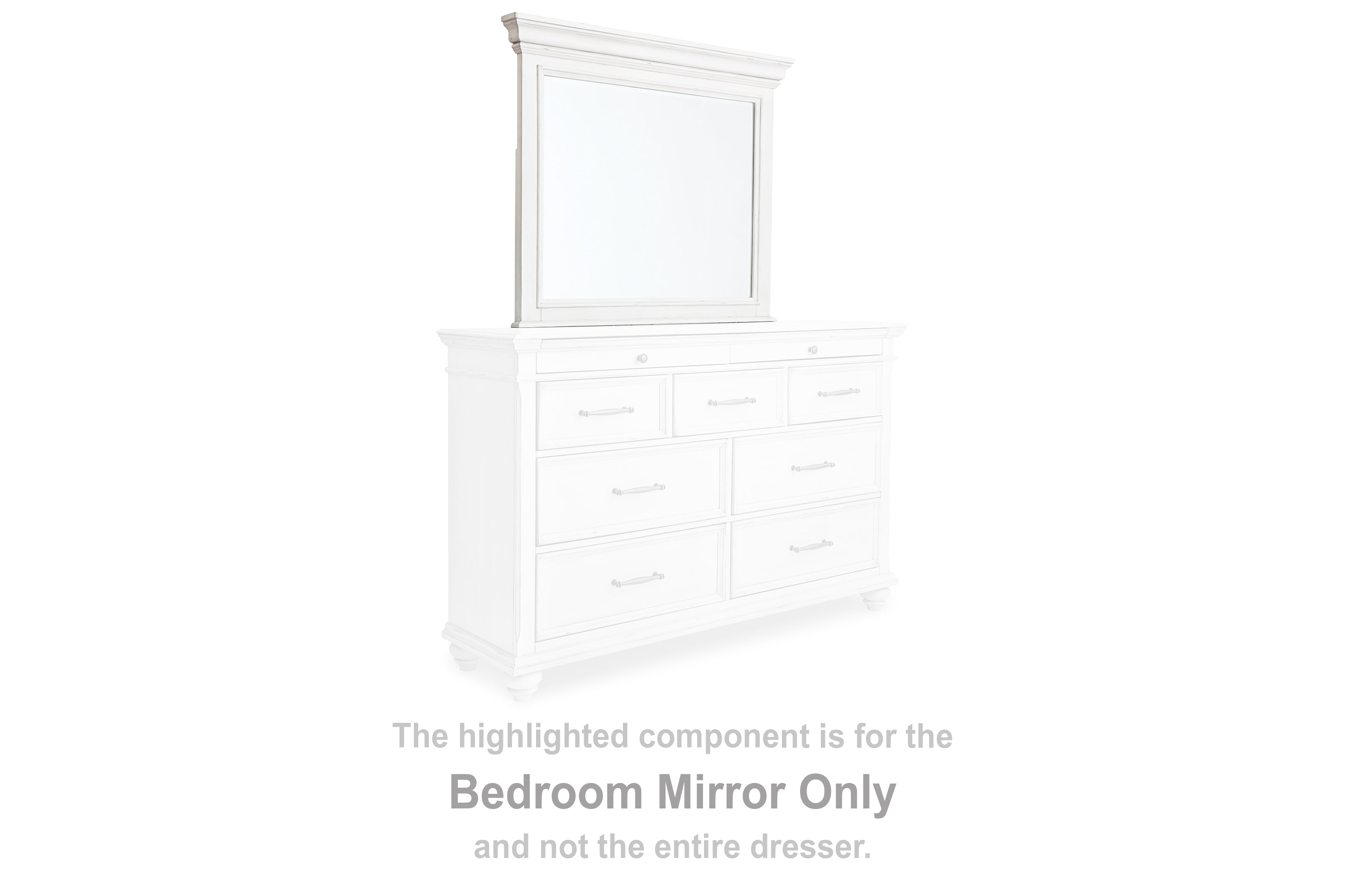 Family Deals Furniture - Ashley Furniture - Kanwyn Bedroom - Bedroom Mirror / Whitewash - B777-36