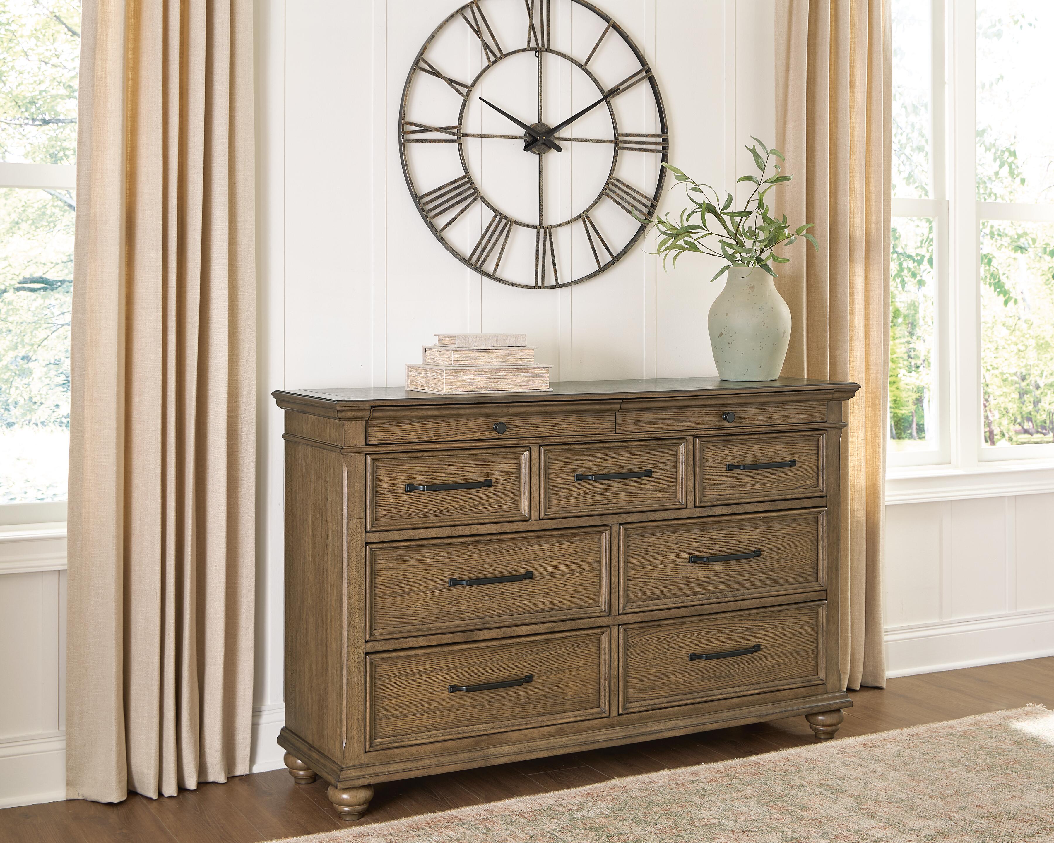 Family Deals Furniture - Ashley Furniture - Karallin Bedroom - Dresser / Medium Brown - PCB782-31