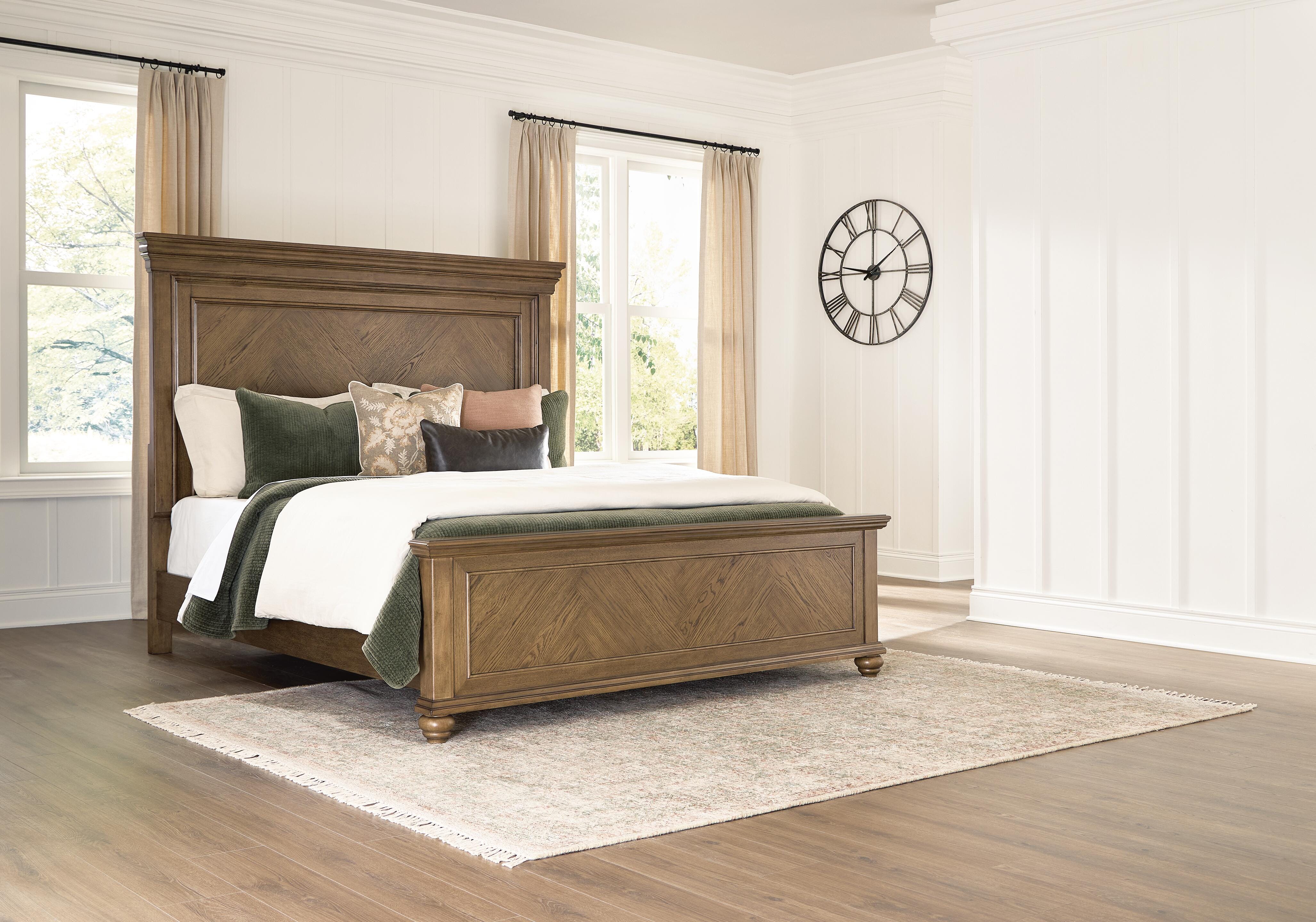 Family Deals Furniture - Ashley Furniture - Karallin Bedroom - California King Panel Bed / Medium Brown - PCB782B5