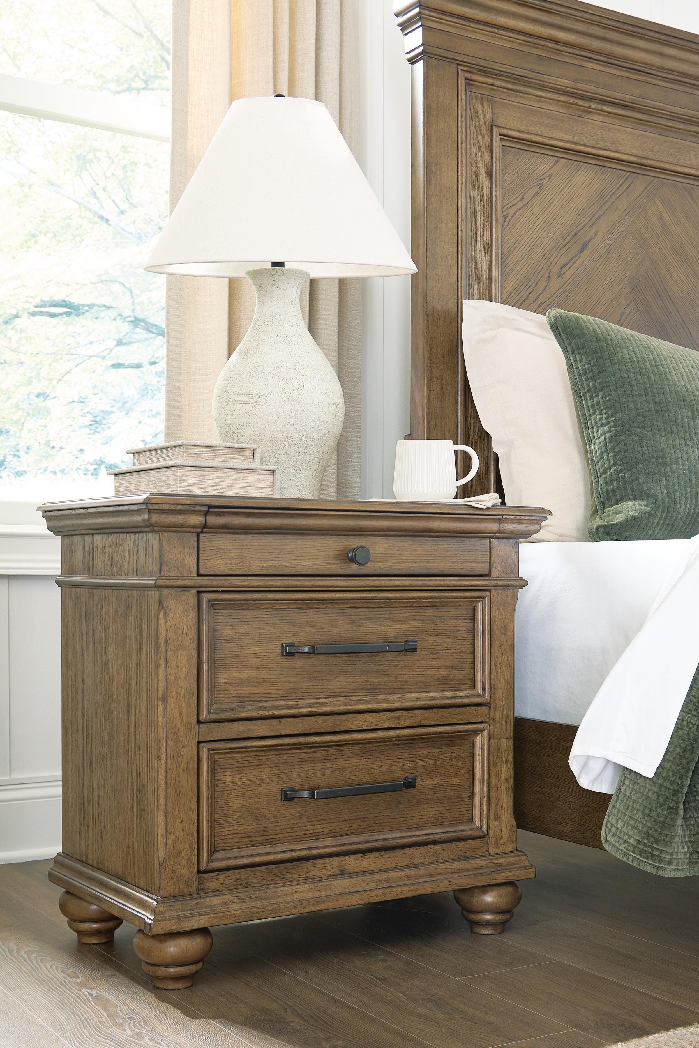 Family Deals Furniture - Ashley Furniture - Karallin Bedroom - Three Drawer Night Stand - PCB782-93