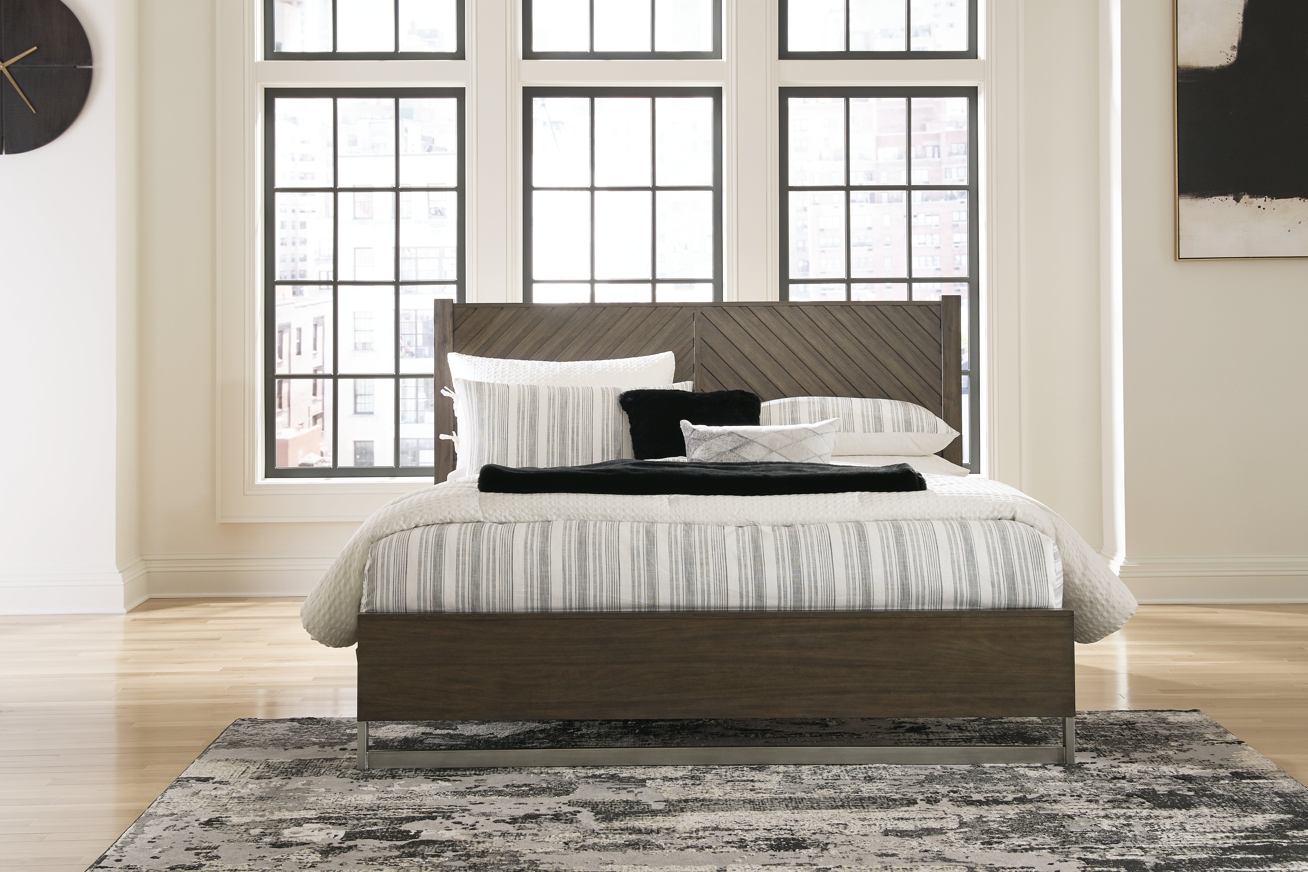 Family Deals Furniture - Ashley Furniture - Arkenton Bedroom - King Panel Bed / Grayish Brown - B786B4