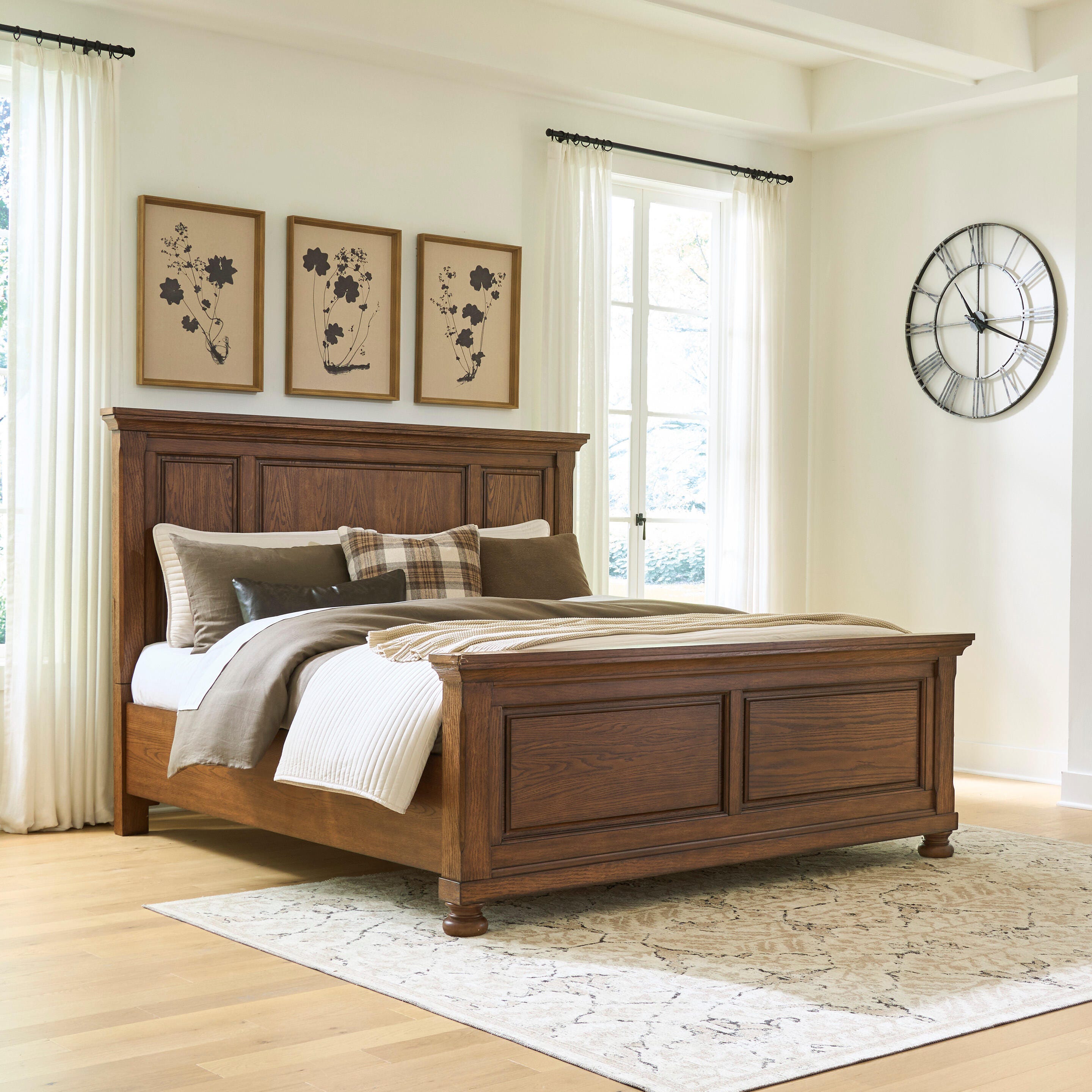 Family Deals Furniture - Ashley Furniture - Zackaryn Bedroom - King Panel Bed / Warm Brown - PCB807B6