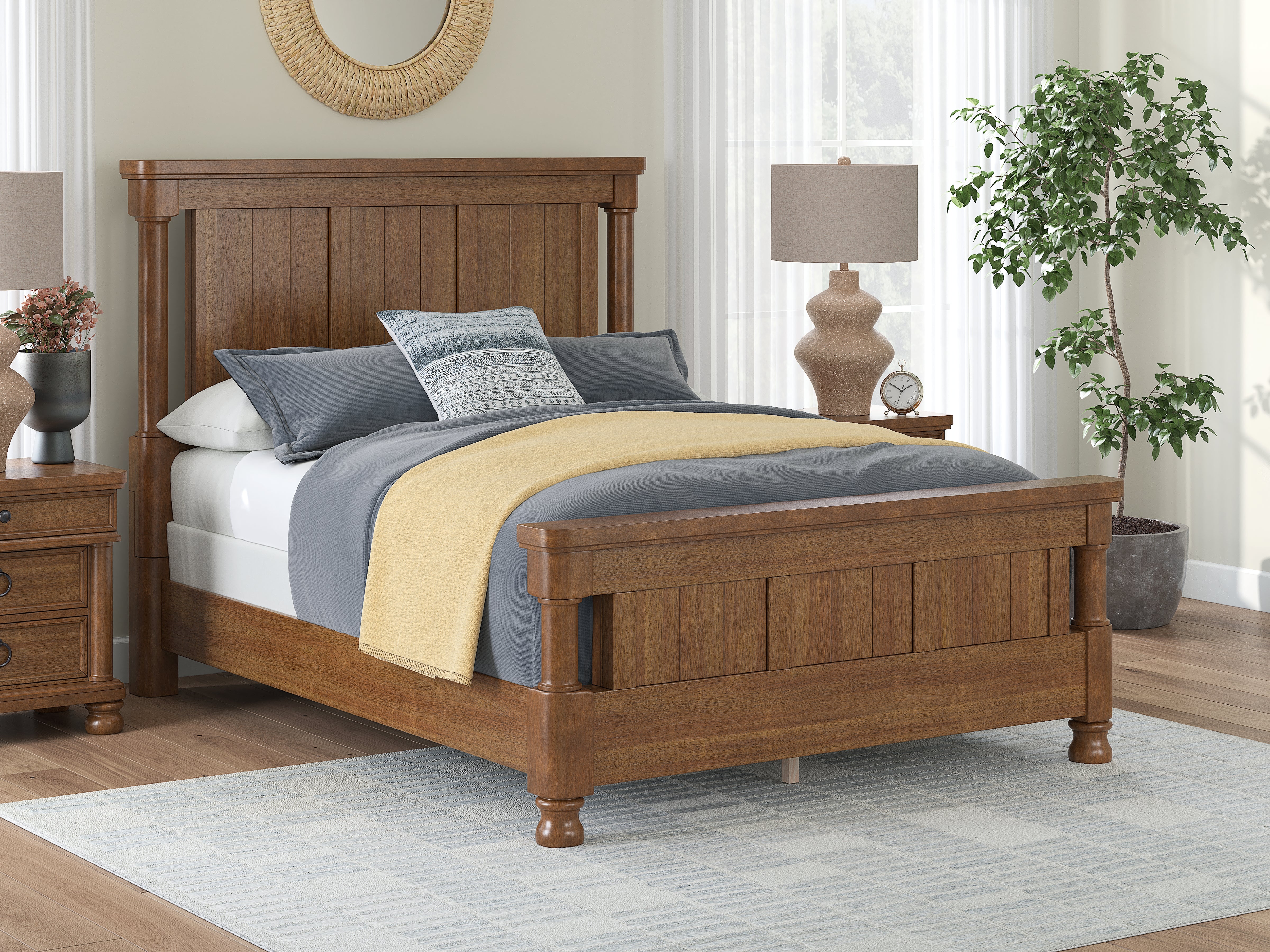 Family Deals Furniture - Ashley Furniture - Rowlenstown Bedroom - Queen Poster Bed / Brown - PCB824B2