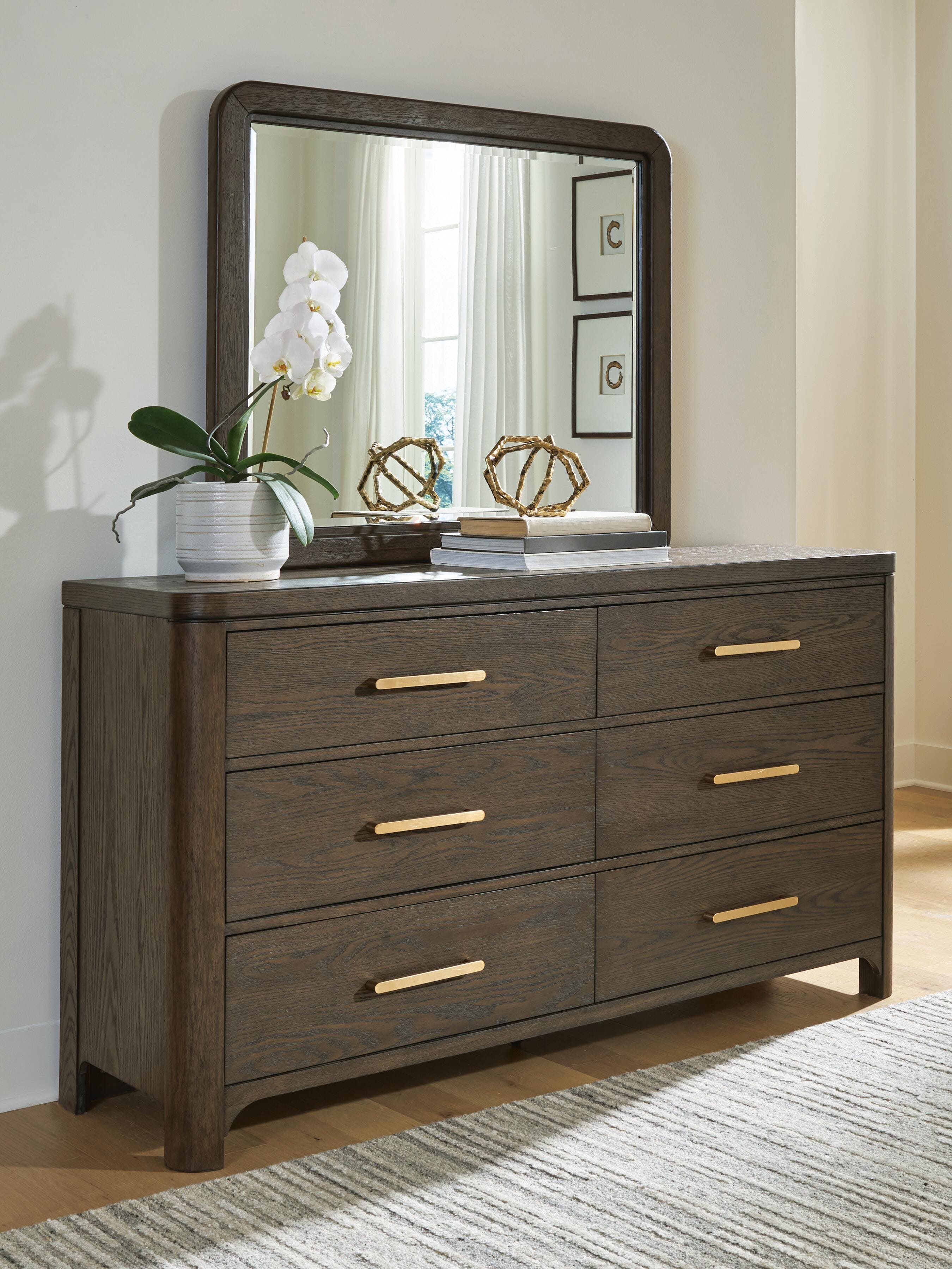 Family Deals Furniture - Ashley Furniture - Radkin Bedroom - Dresser and Mirror / Burnished Brown - PCB843B1
