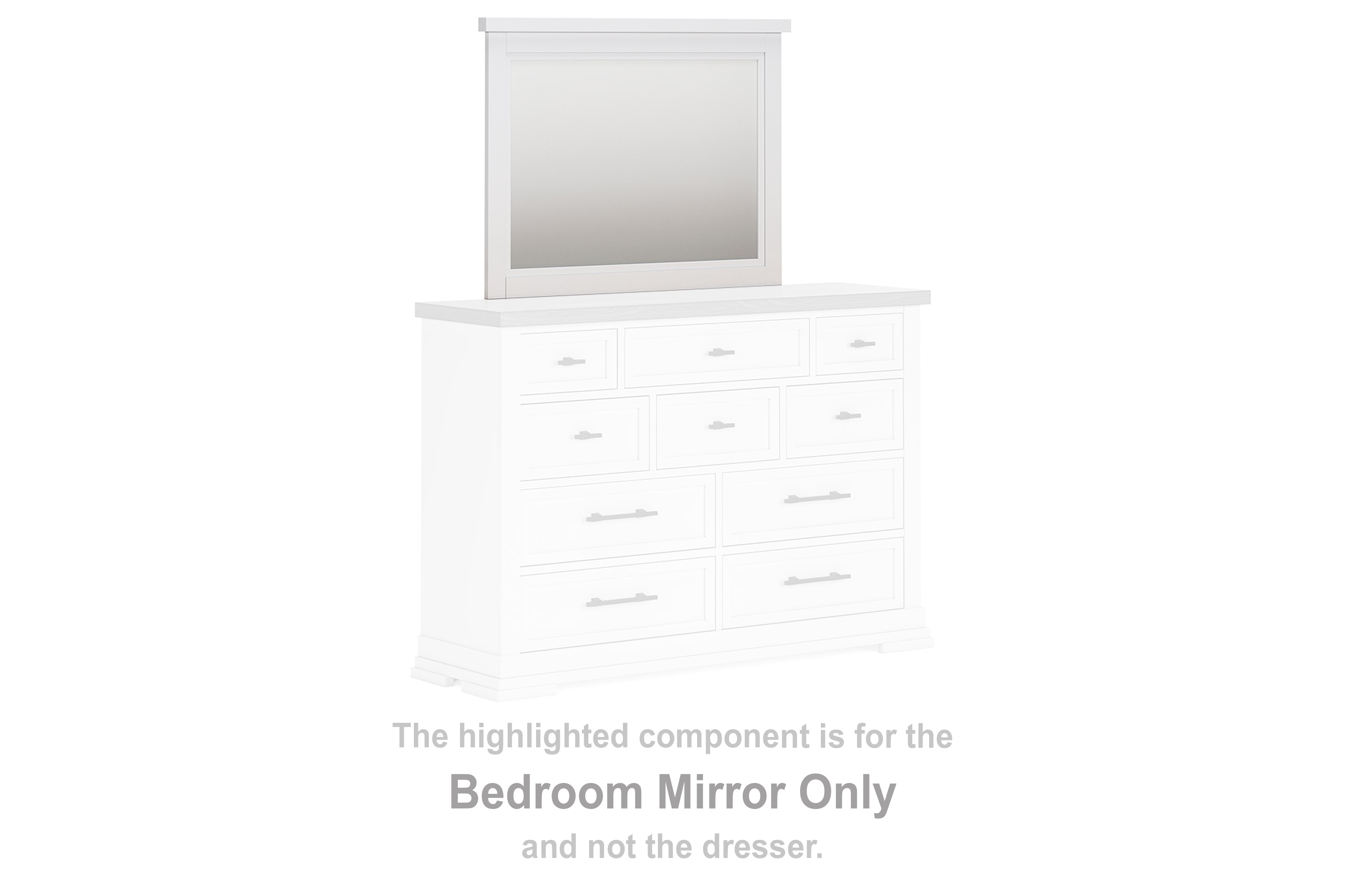 Family Deals Furniture - Ashley Furniture - Ashbryn Bedroom - Bedroom Mirror / White/Natural - B844-36