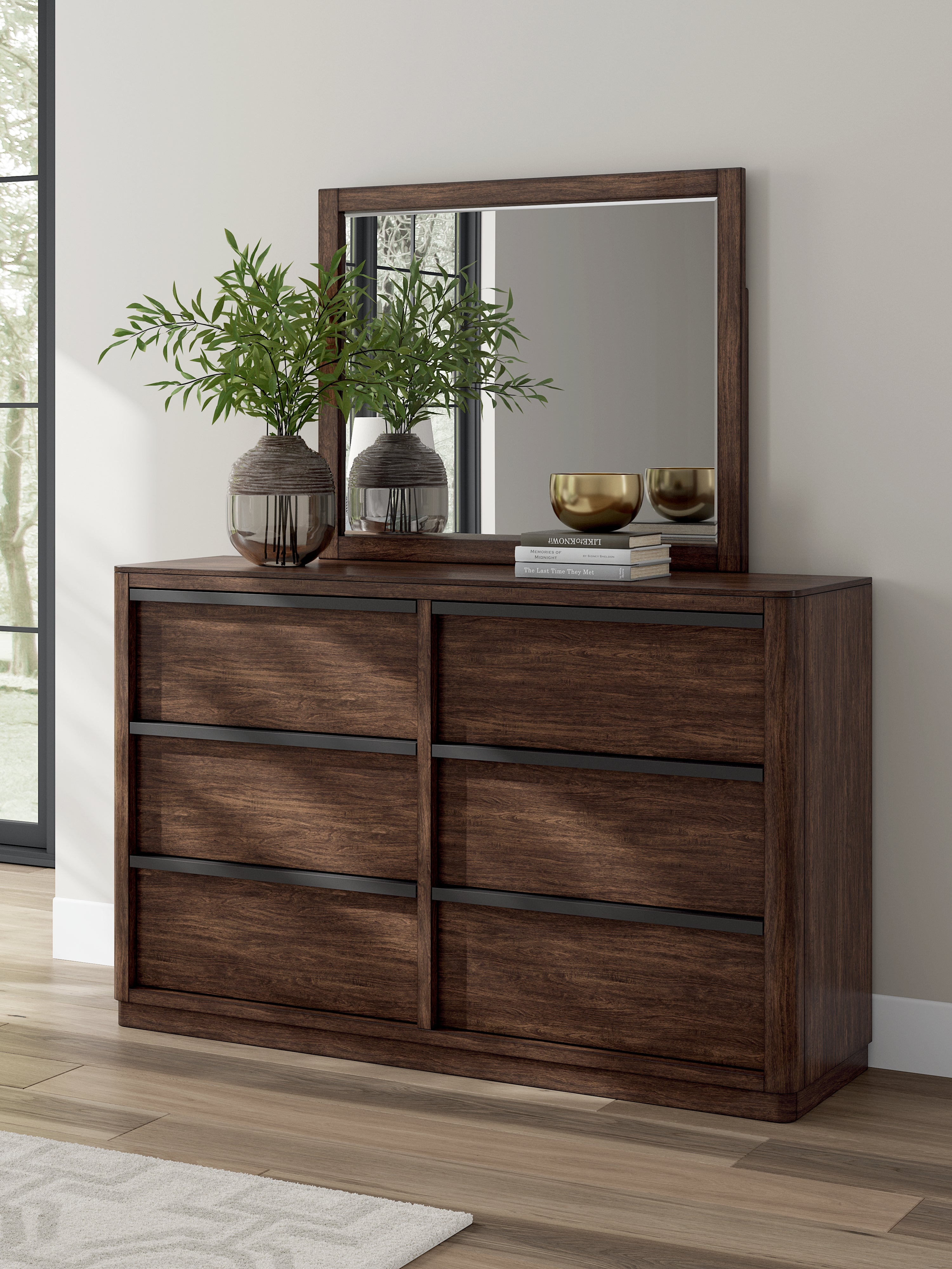 Family Deals Furniture - Ashley Furniture - Dilenno Bedroom - Dresser and Mirror / Dark Brown - PCB857B1