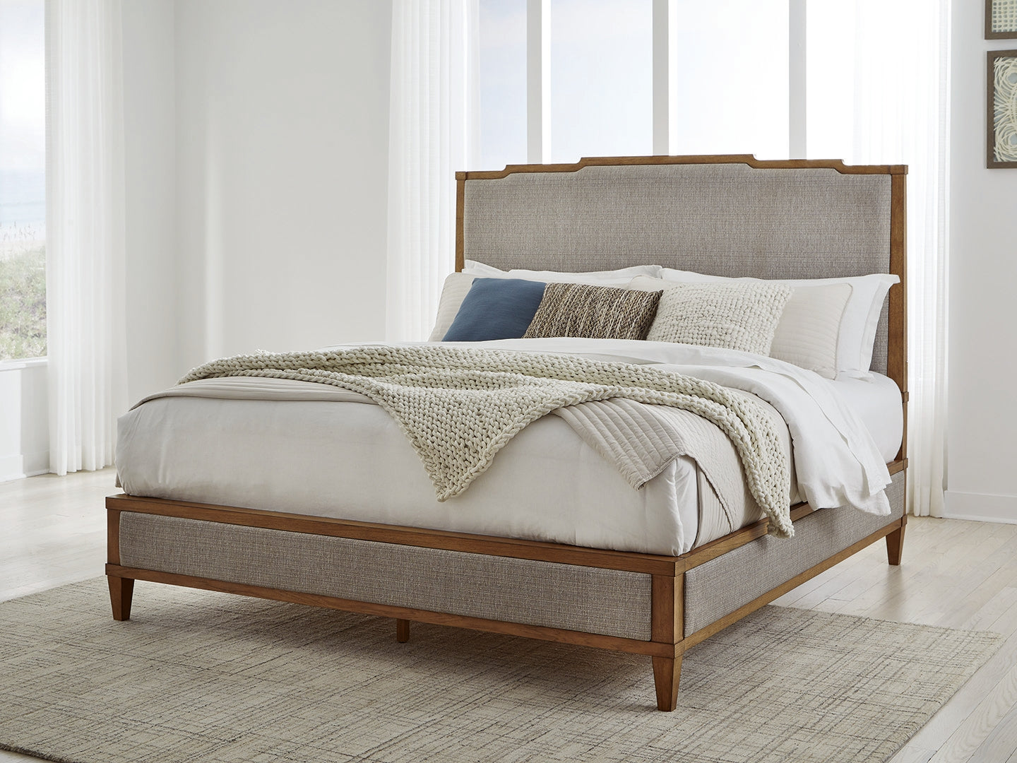 Family Deals Furniture - Ashley Furniture - Sharlance Bedroom - California King Upholstered Panel Bed / Light Brown - B895B7