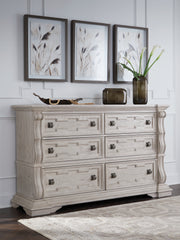 Family Deals Furniture - Ashley Furniture - Bruchandi Bedroom - California King Upholstered Panel Bed / Antique White - PCB948B5