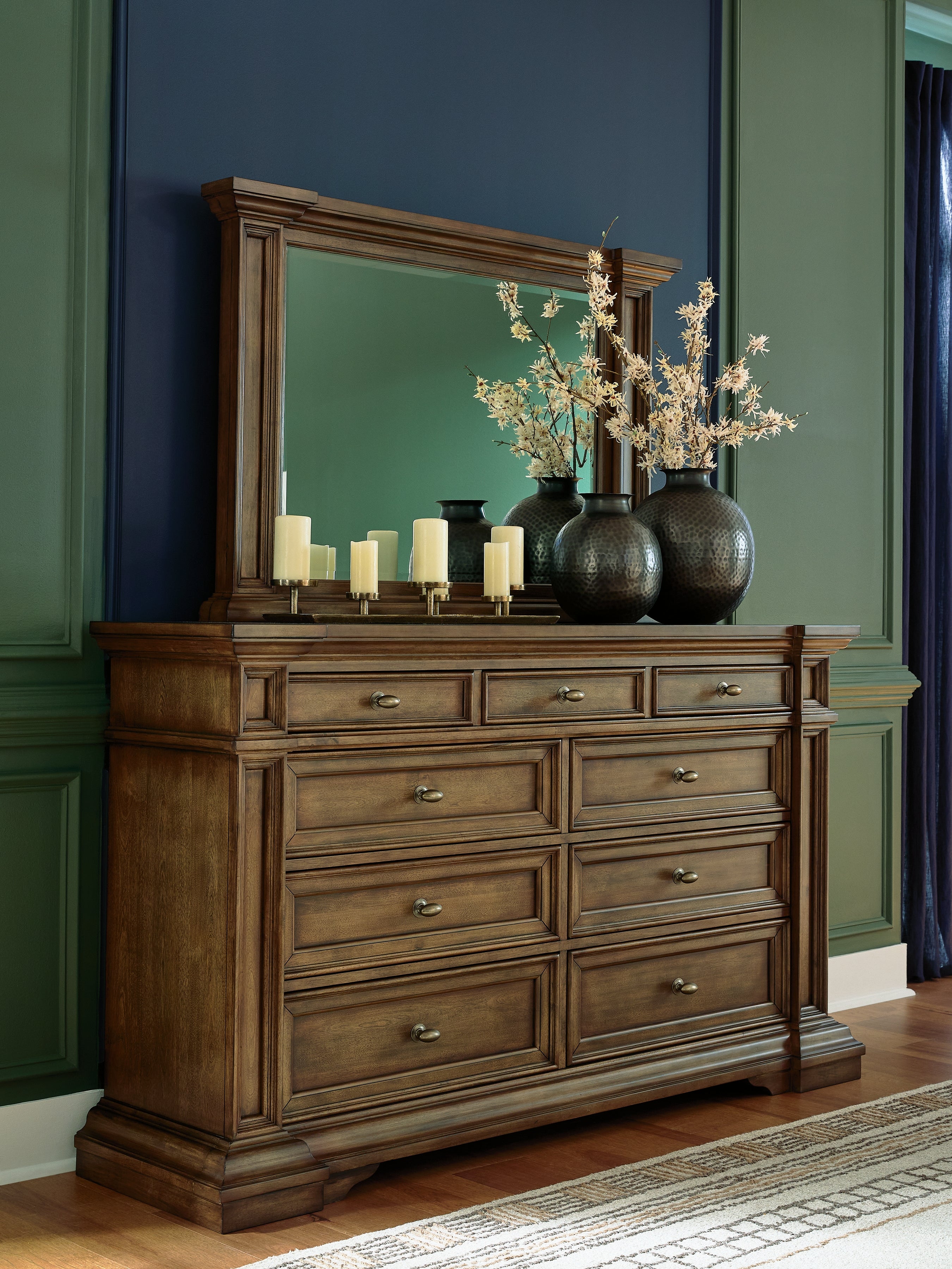 Family Deals Furniture - Ashley Furniture - Frantanna Bedroom - Dresser and Mirror / Brown - PCB949B1