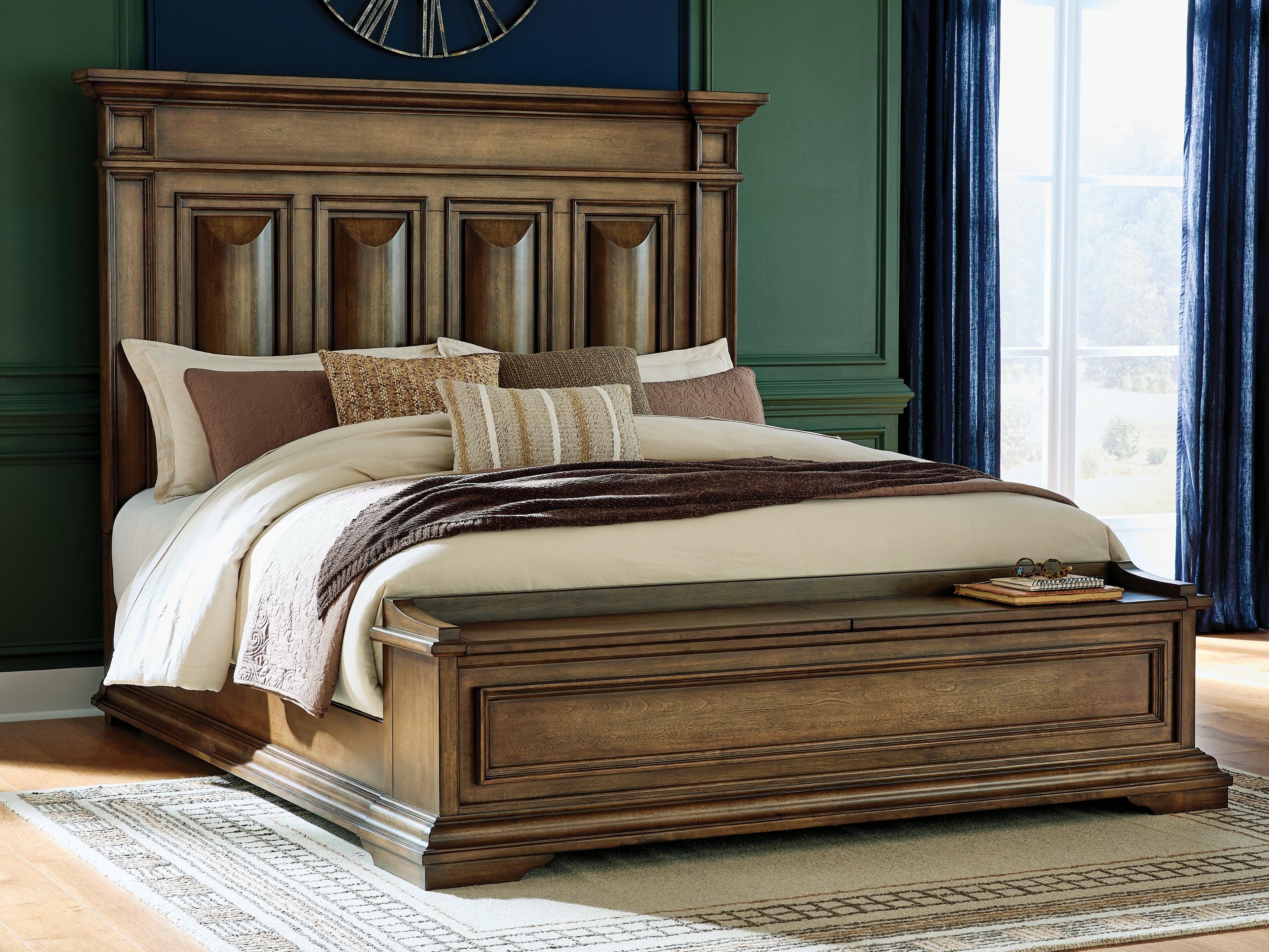 Family Deals Furniture - Ashley Furniture - Frantanna Bedroom - California King Panel Storage Bed / Brown - PCB949B9