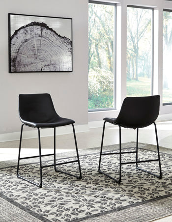 Family Deals Furniture - Ashley Furniture - Centiar Dining Room - Counter Height Bar Stool (Set of 2) / Black - D372-624X2