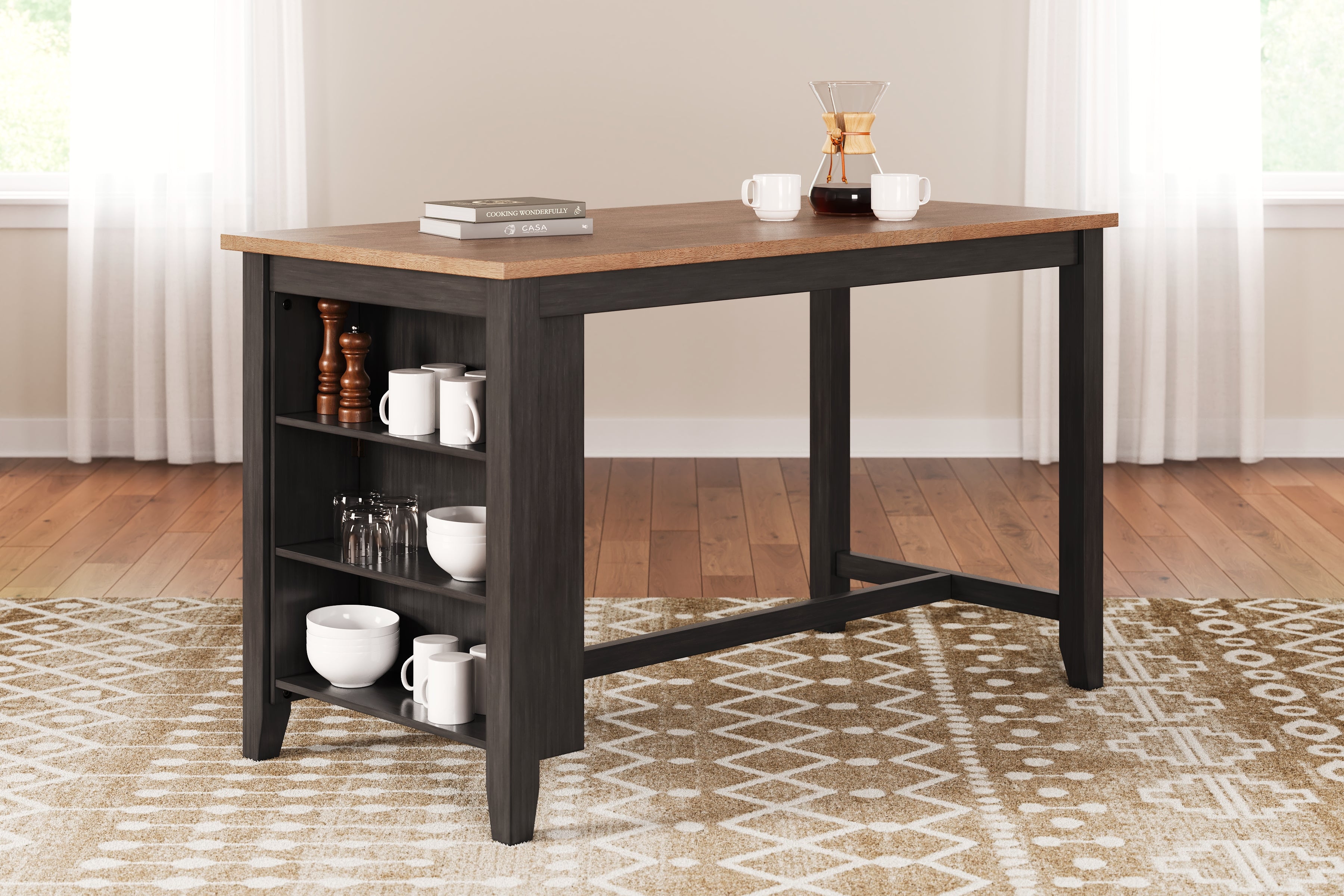 Family Deals Furniture - Ashley Furniture - Gesthaven Dining Room - RECT Dining Room Counter Table / Natural/Brown - D396-13