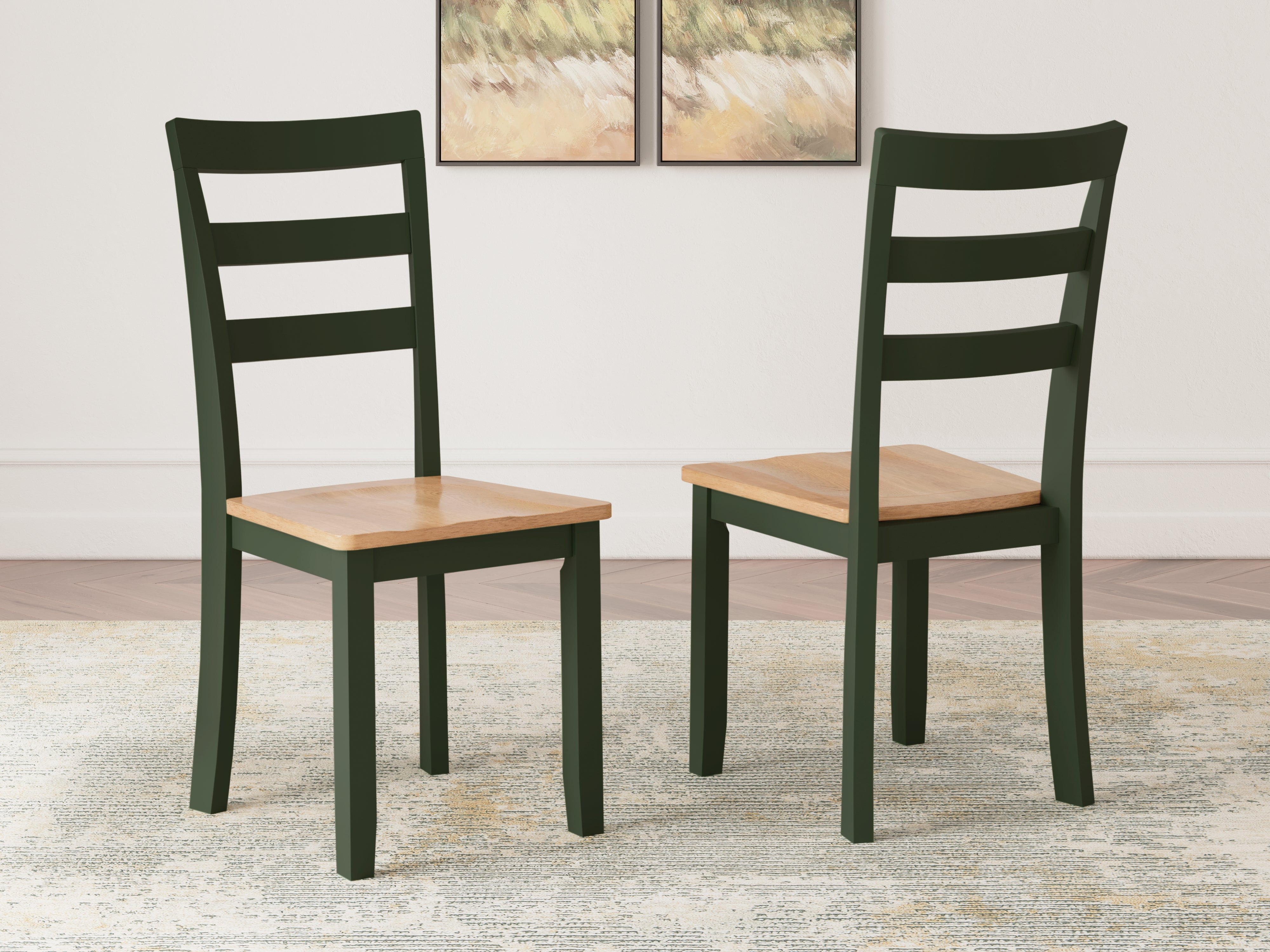 Family Deals Furniture - Ashley Furniture - Gesthaven Dining Room - Dining Chair (Set of 2) / Natural/Green - D401-01X2