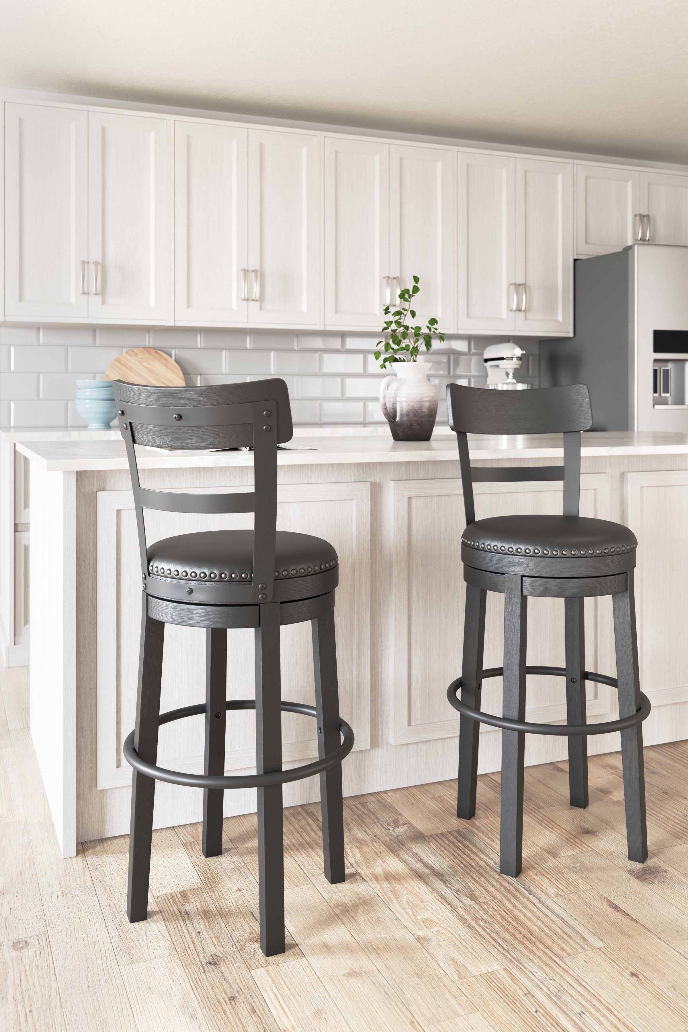 Family Deals Furniture - Ashley Furniture - Valebeck Dining Room - Bar Height Bar Stool (Set of 2) / Multi - D546-630X2