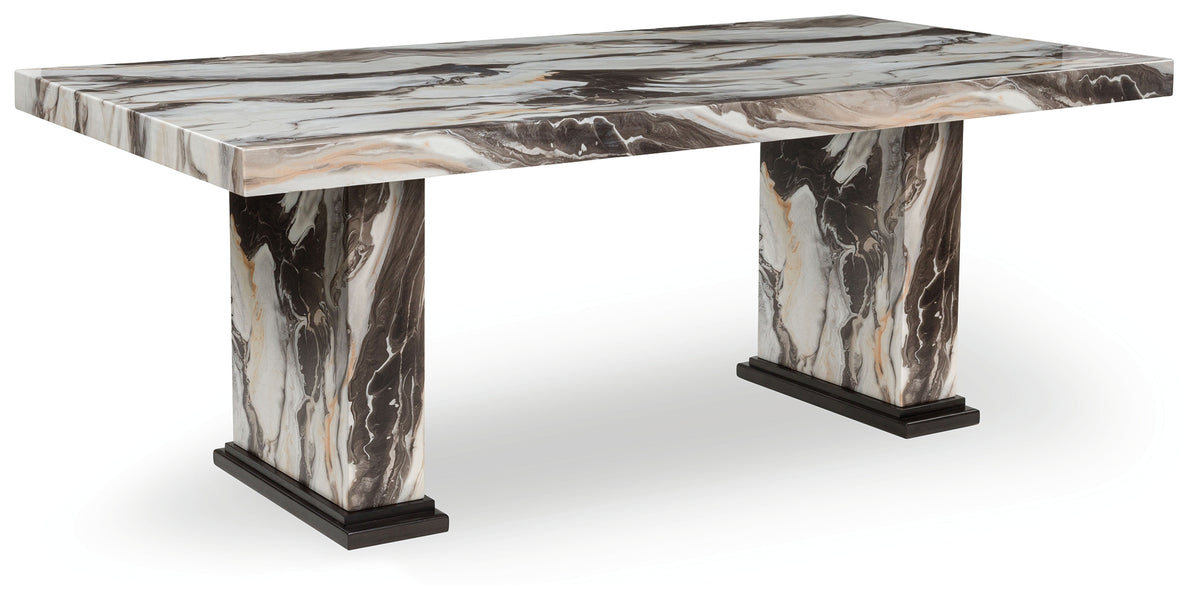 Family Deals Furniture - Ashley Furniture - Jeshina Dining Table - Dining Table / Dark Brown/Beige - PCD581D4