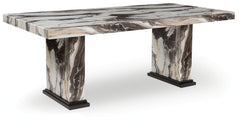 Family Deals Furniture - Ashley Furniture - Jeshina Dining Table - Dining Table / Dark Brown/Beige - PCD581D4