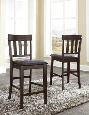 Family Deals Furniture - Ashley Furniture - Haddigan Dining Room - Counter Height Bar Stool (Set of 2) / Dark Brown - D596-124X2